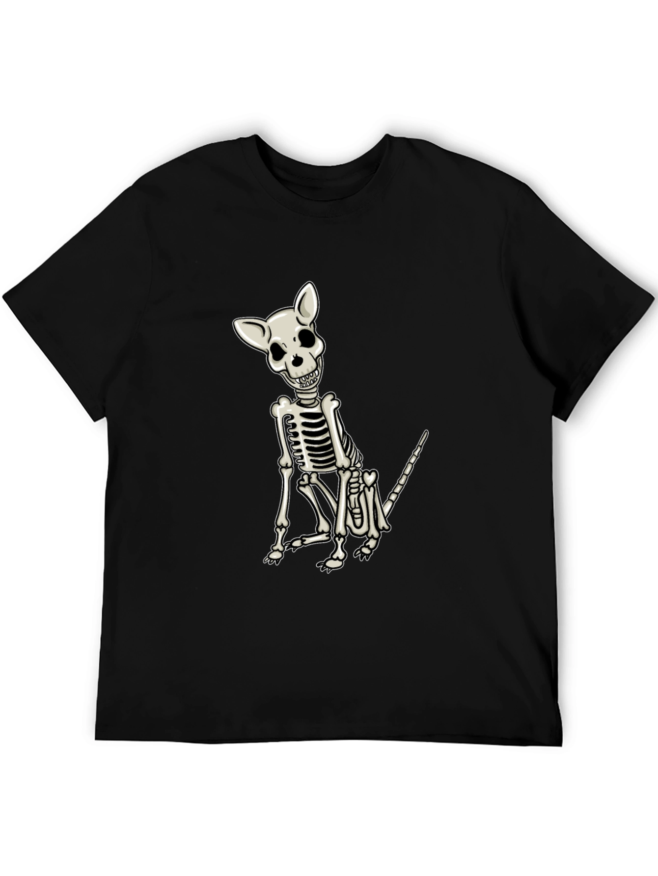 Skeleton Dog Graphic Tee - Mens Black T-Shirt