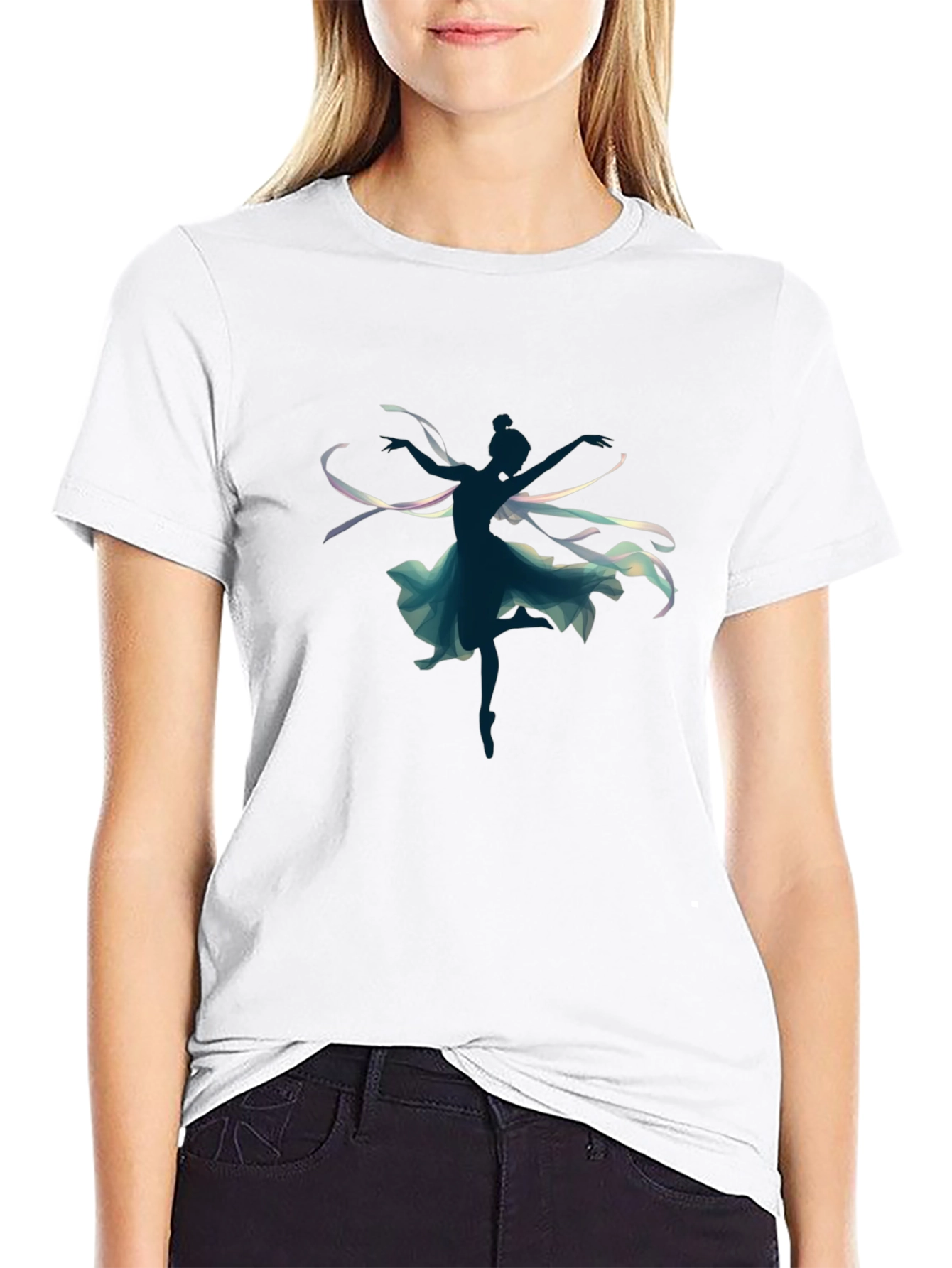 Dancing Silhouette Graphic Tee - Black