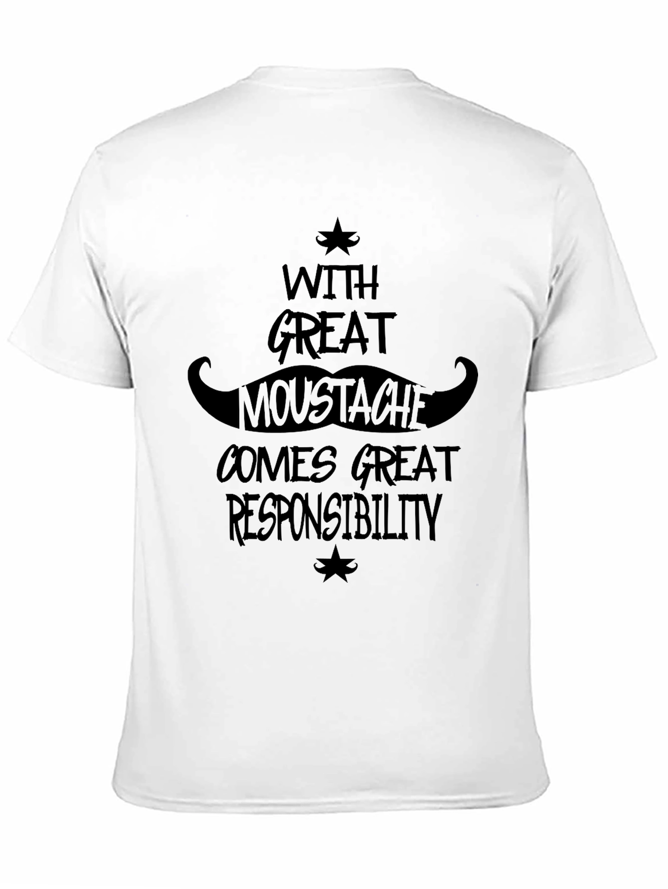 Mustache Responsibility Graphic Tee - Black Cotton Blend