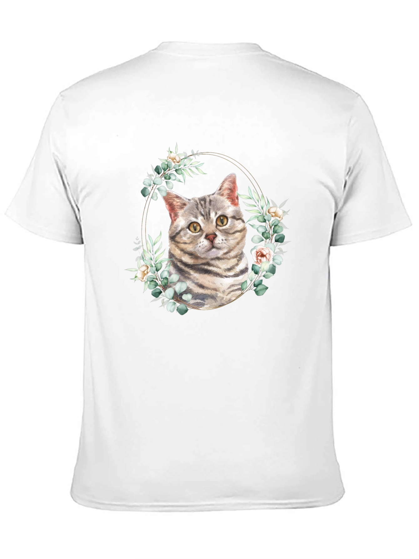 Cat & Floral Wreath Graphic Tee