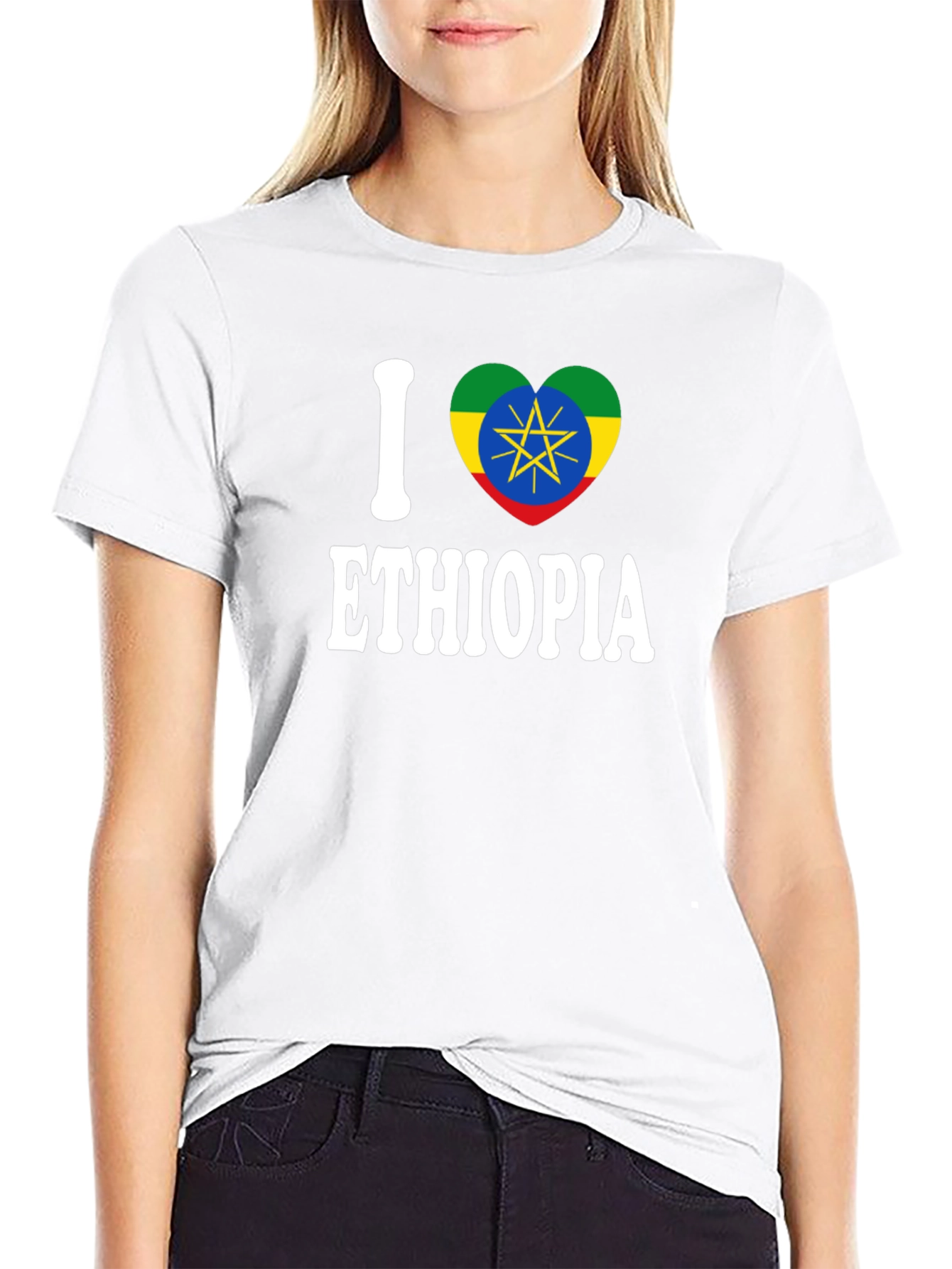I Love Ethiopia Heart Flag T-Shirt