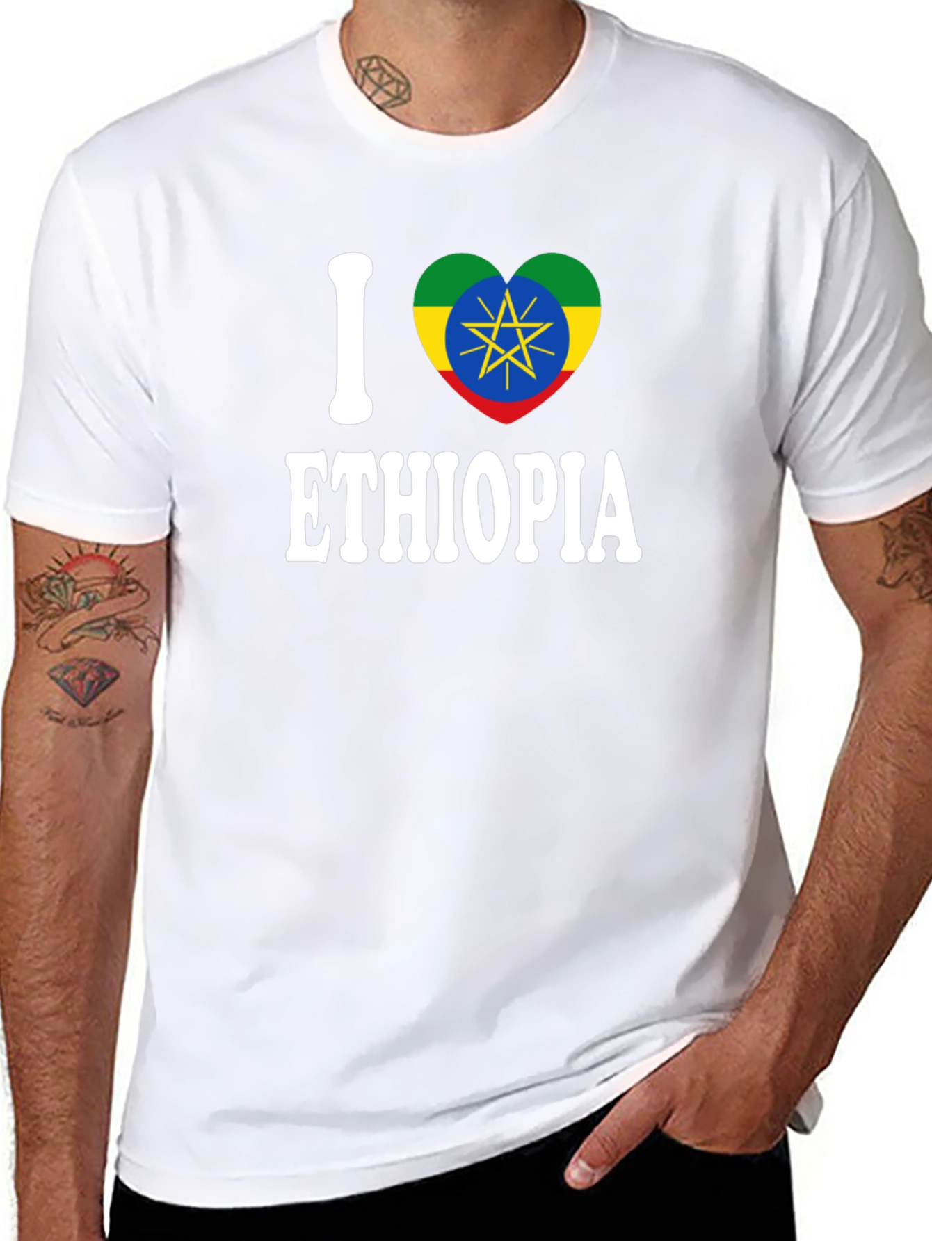 I Love Ethiopia Heart Flag T-Shirt