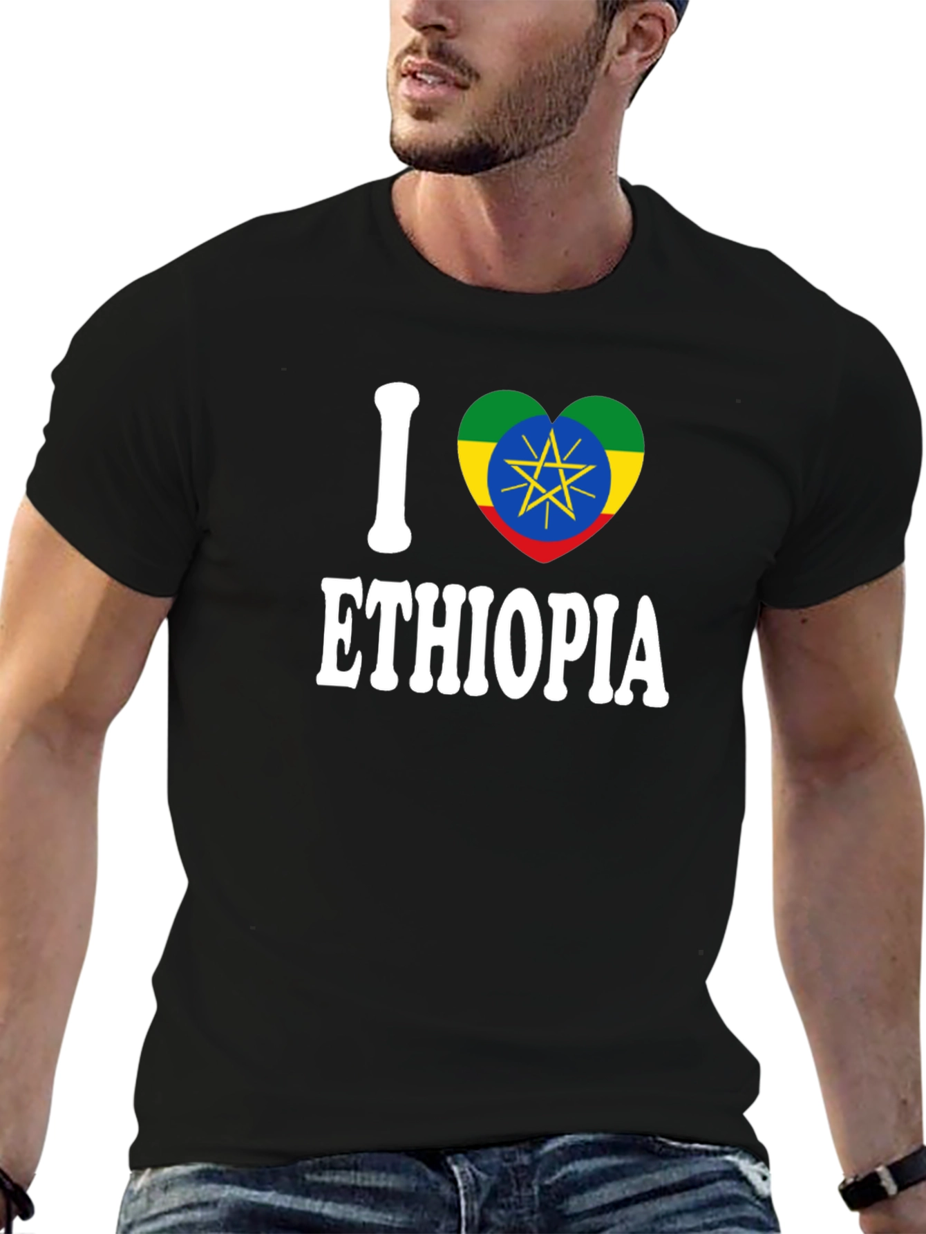 I Love Ethiopia Heart Flag T-Shirt