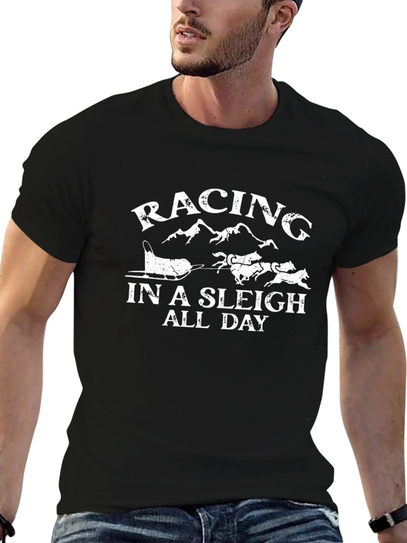 Racing in a Sleigh All Day Graphic T-Shirt