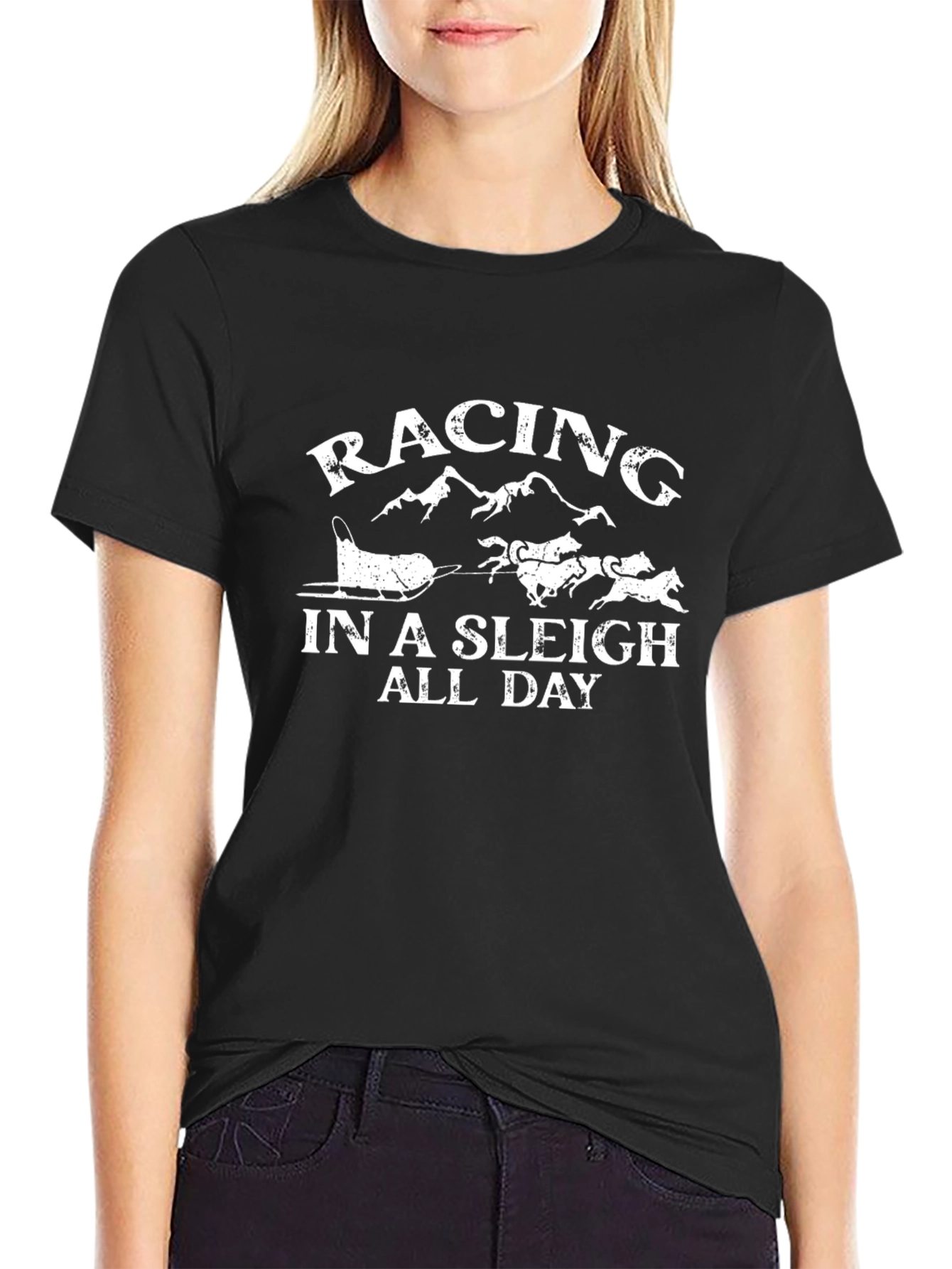 Racing in a Sleigh All Day Graphic T-Shirt