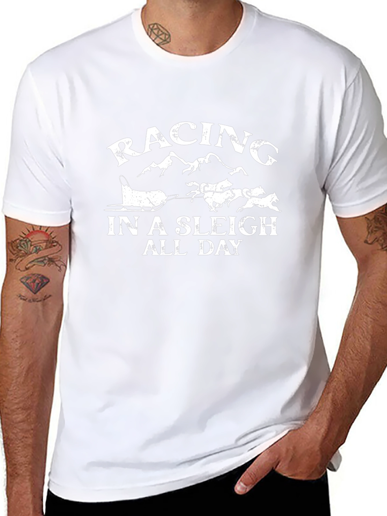 Racing in a Sleigh All Day Graphic T-Shirt