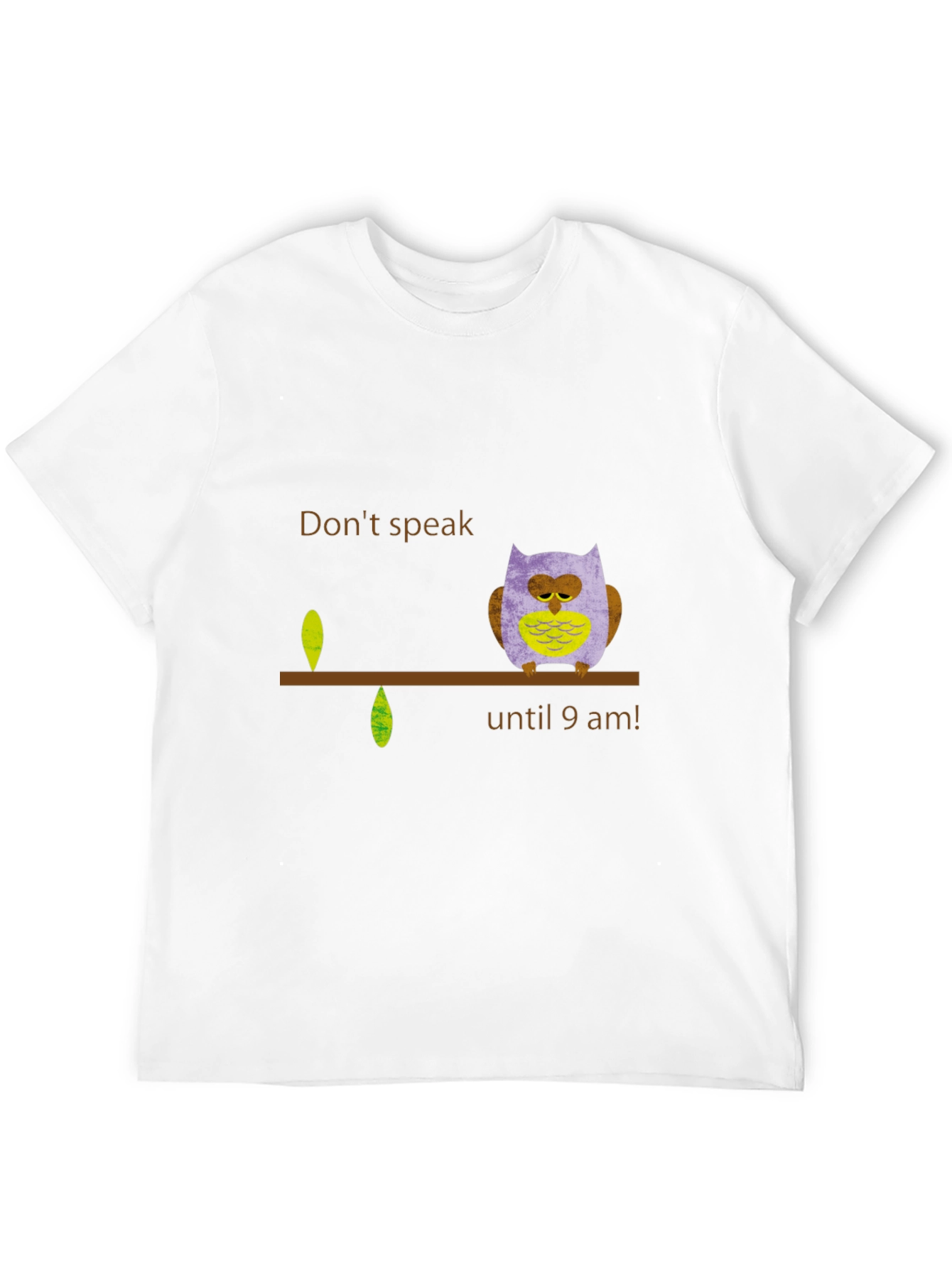 Dont Speak Until 9 AM Owl Graphic Tee