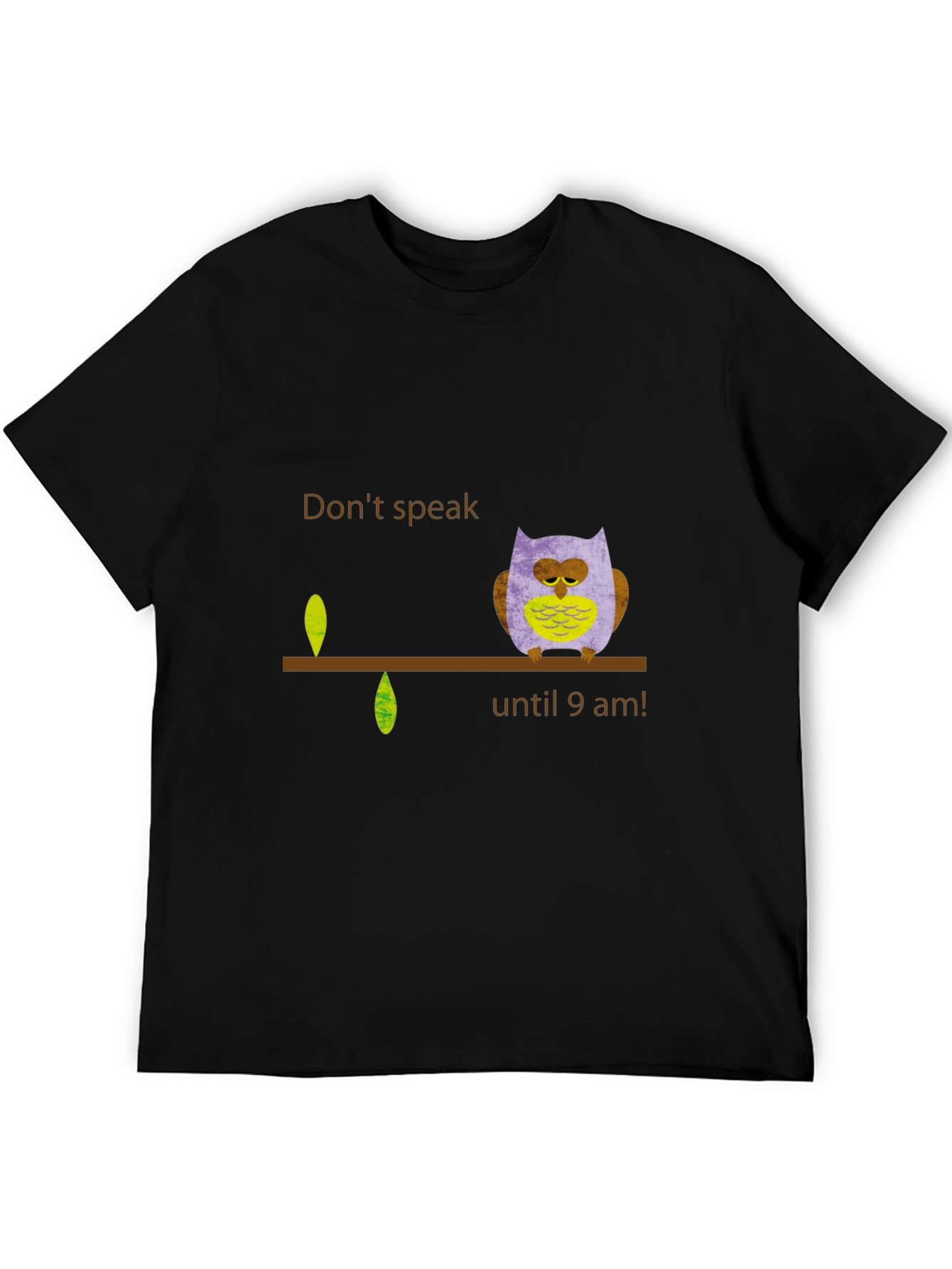 Dont Speak Until 9 AM Owl Graphic Tee