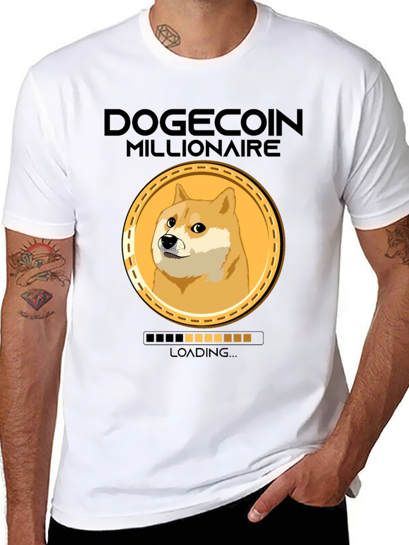 Dogecoin Millionaire Loading Funny Crypto T-Shirt