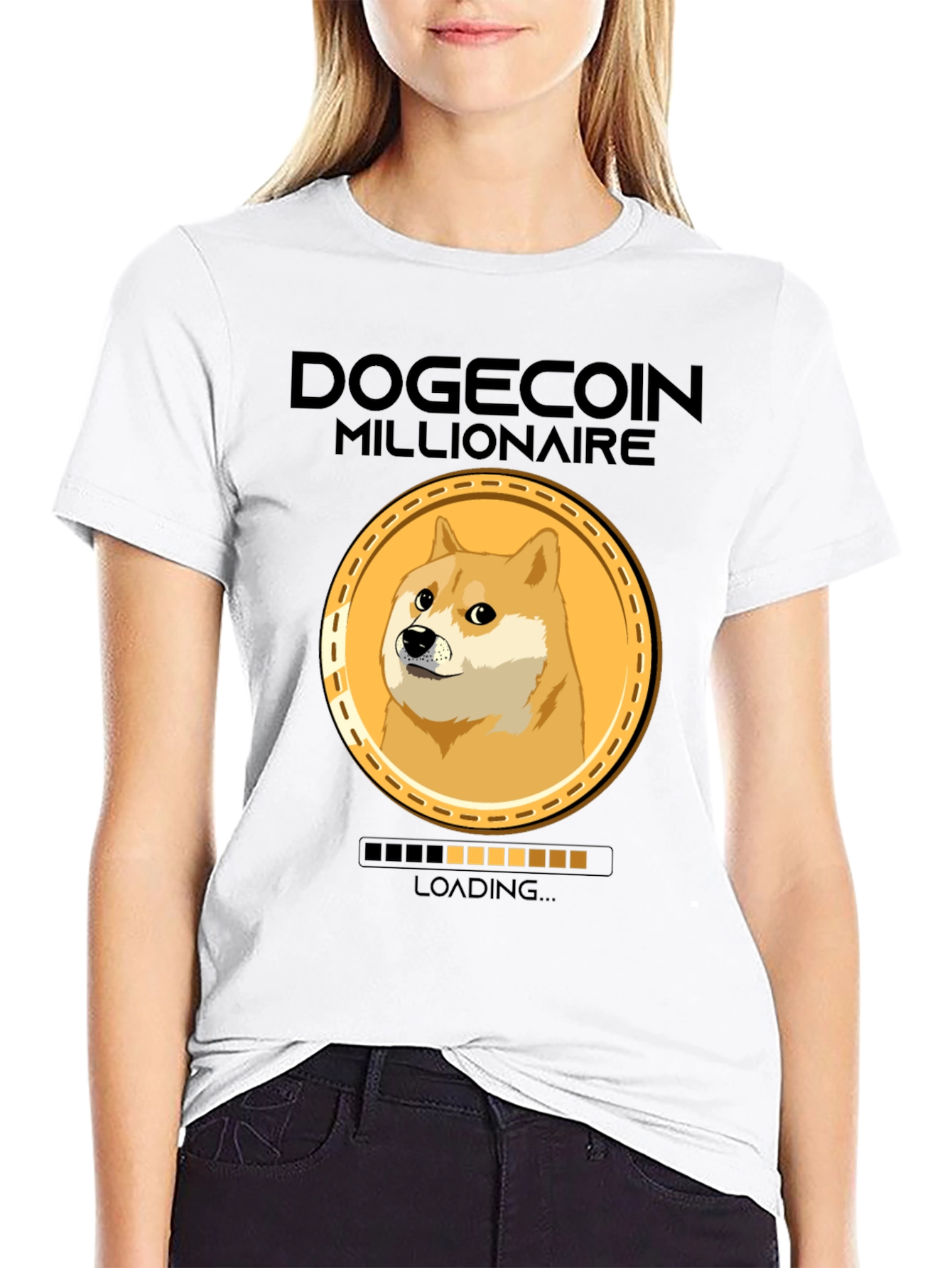 Dogecoin Millionaire Loading Funny Crypto T-Shirt