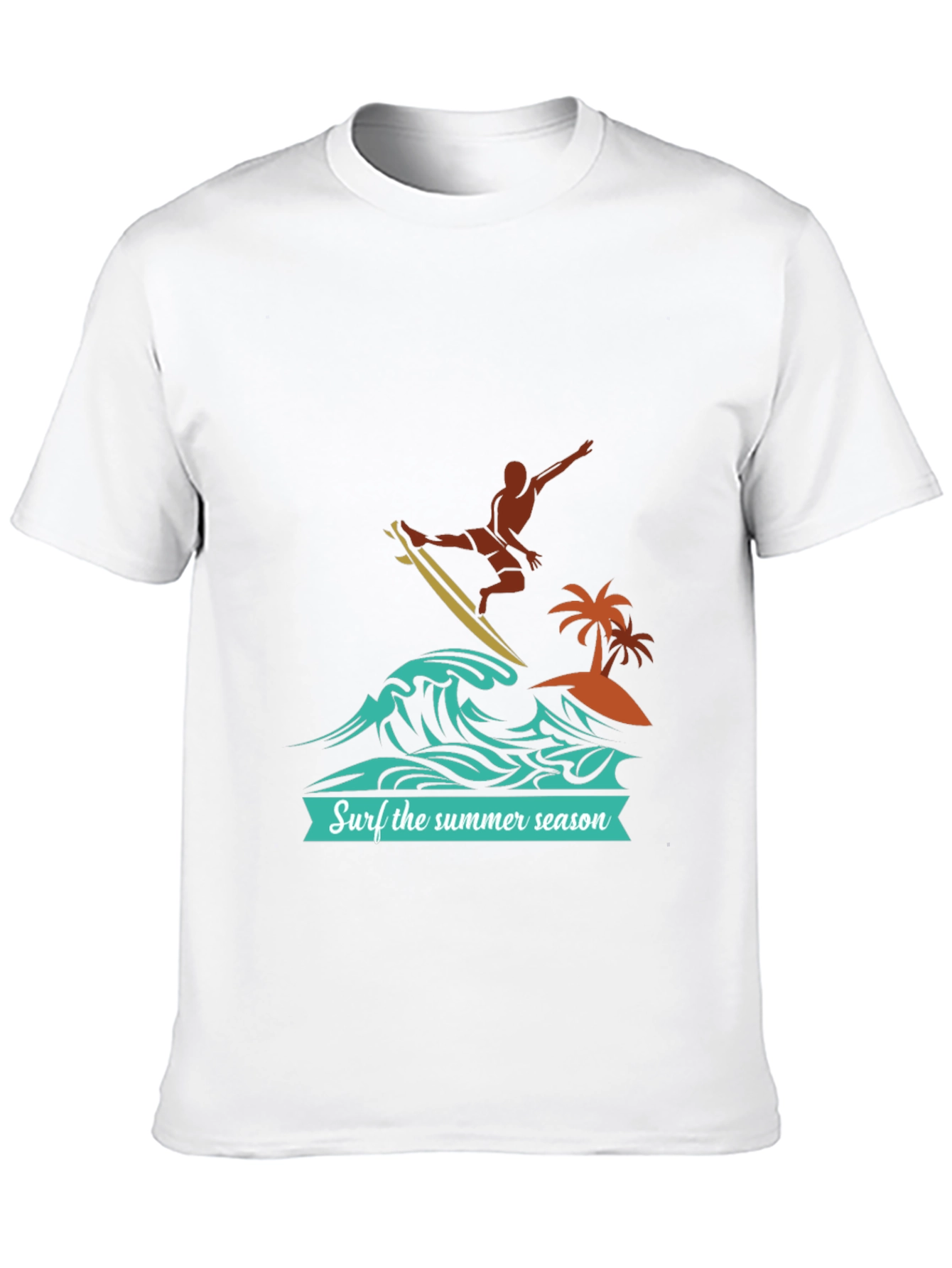 Surf the Summer Season Black Graphic Tee