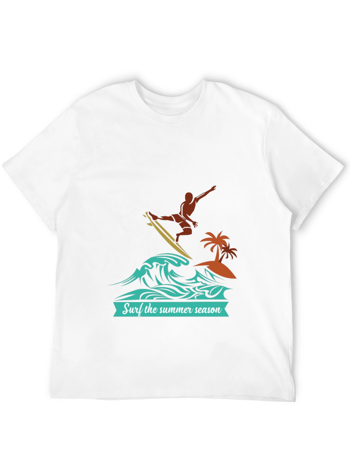Surf the Summer Season Black Graphic Tee