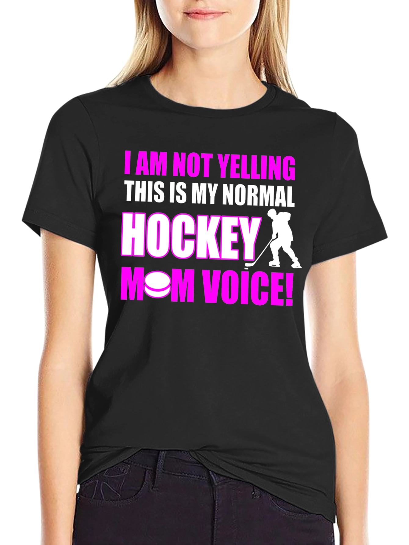 Hockey Mom Voice Graphic T-Shirt