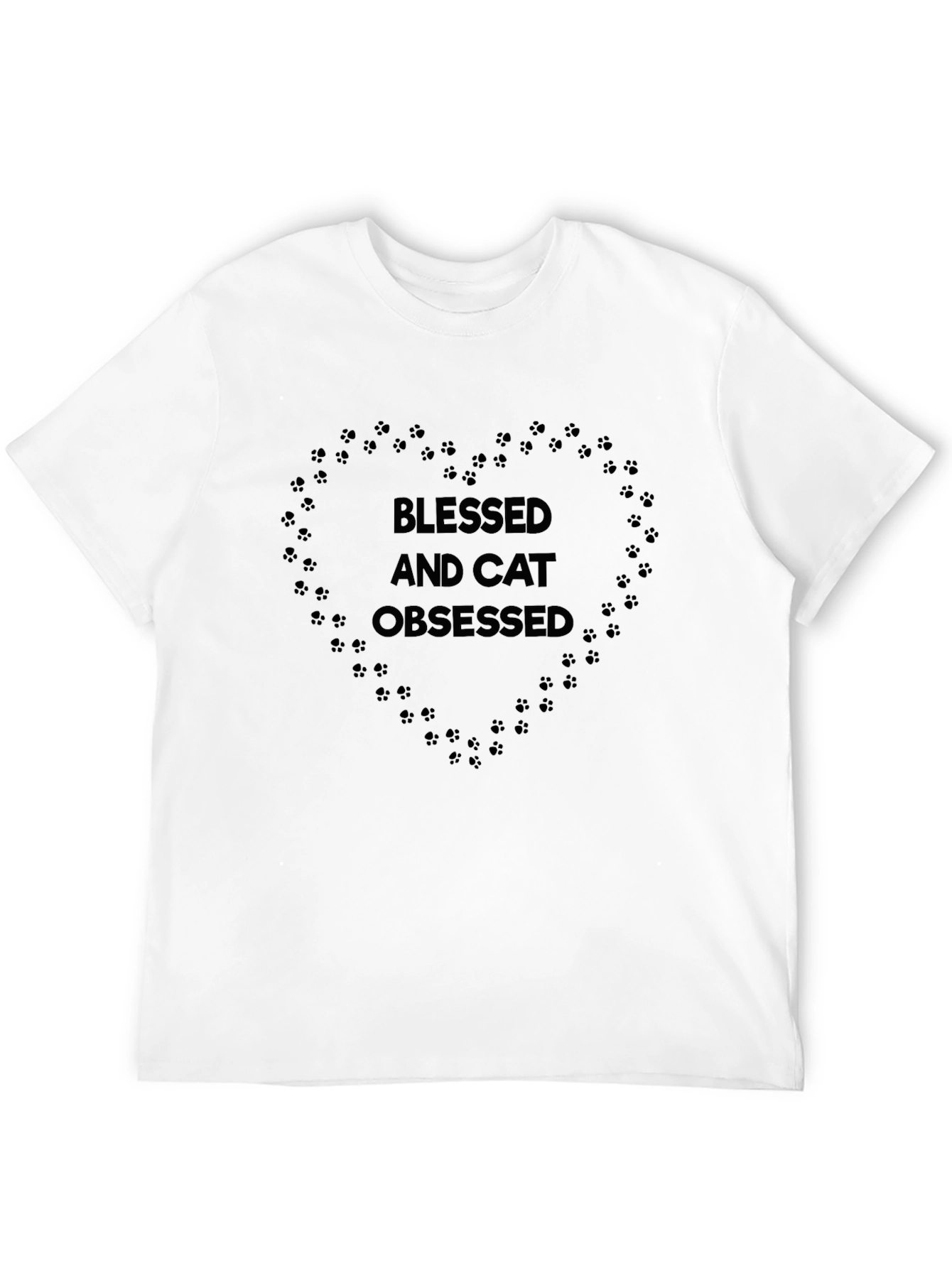Blessed & Cat Obsessed T-Shirt - Unisex Black Tee