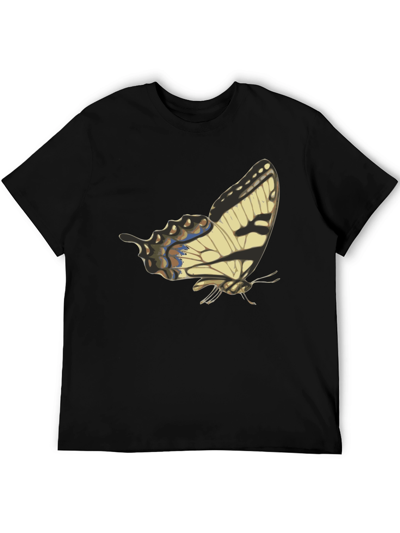 Butterfly Graphic Print Black T-Shirt