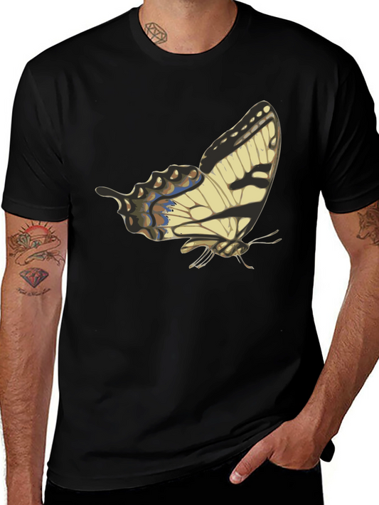 Butterfly Graphic Print Black T-Shirt