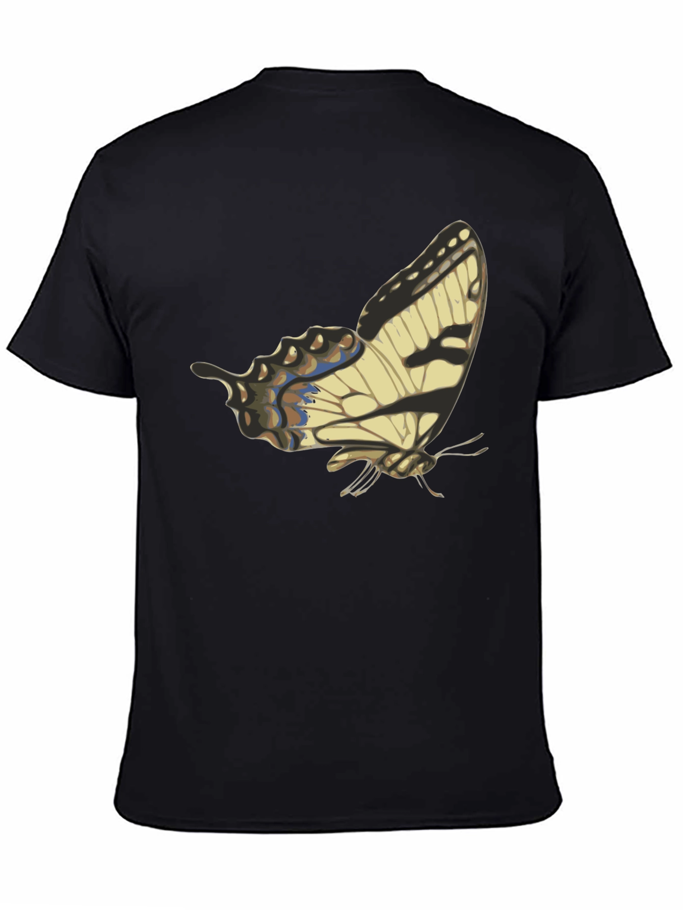 Butterfly Graphic Print Black T-Shirt