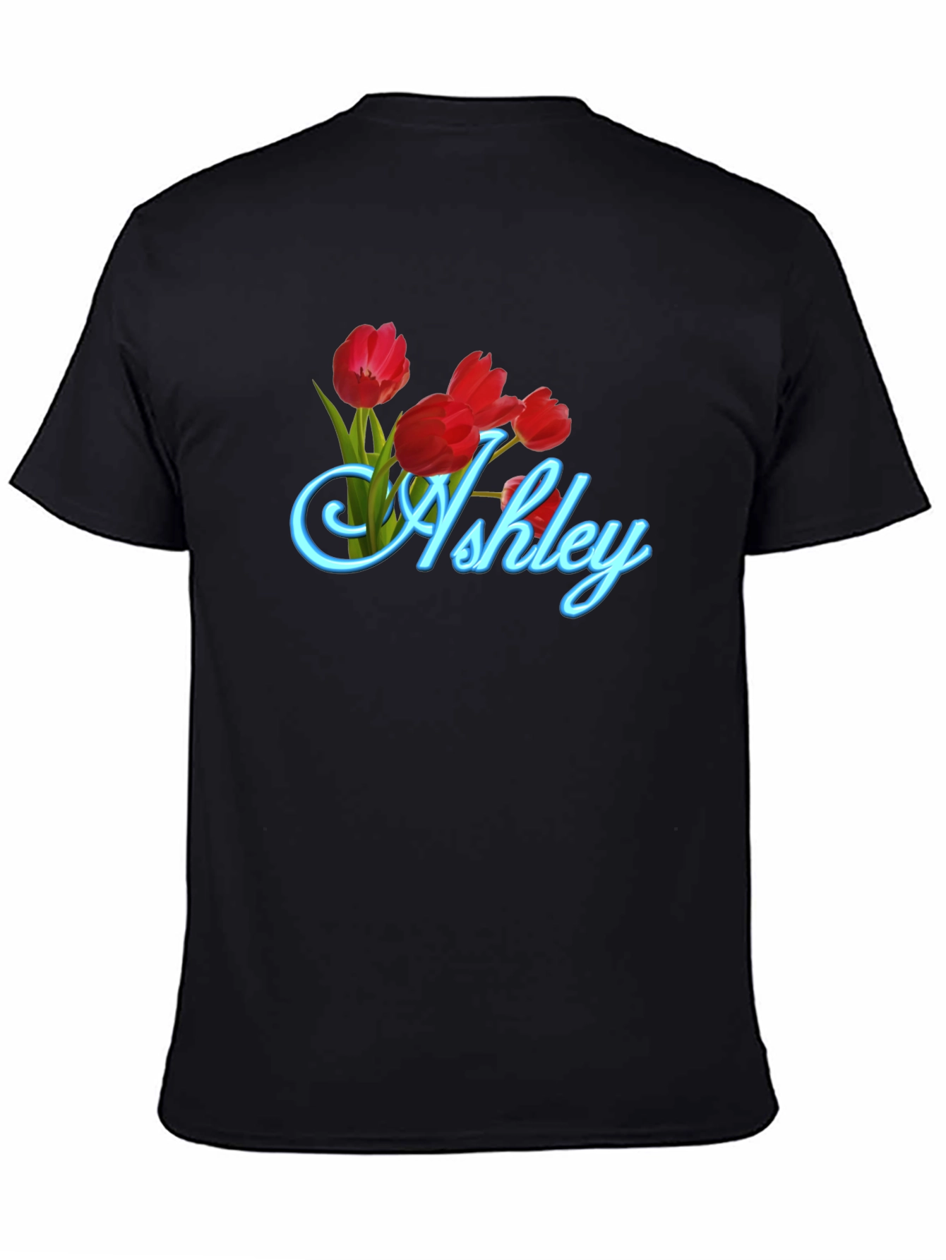 Ashley Floral Tulip Black T-Shirt
