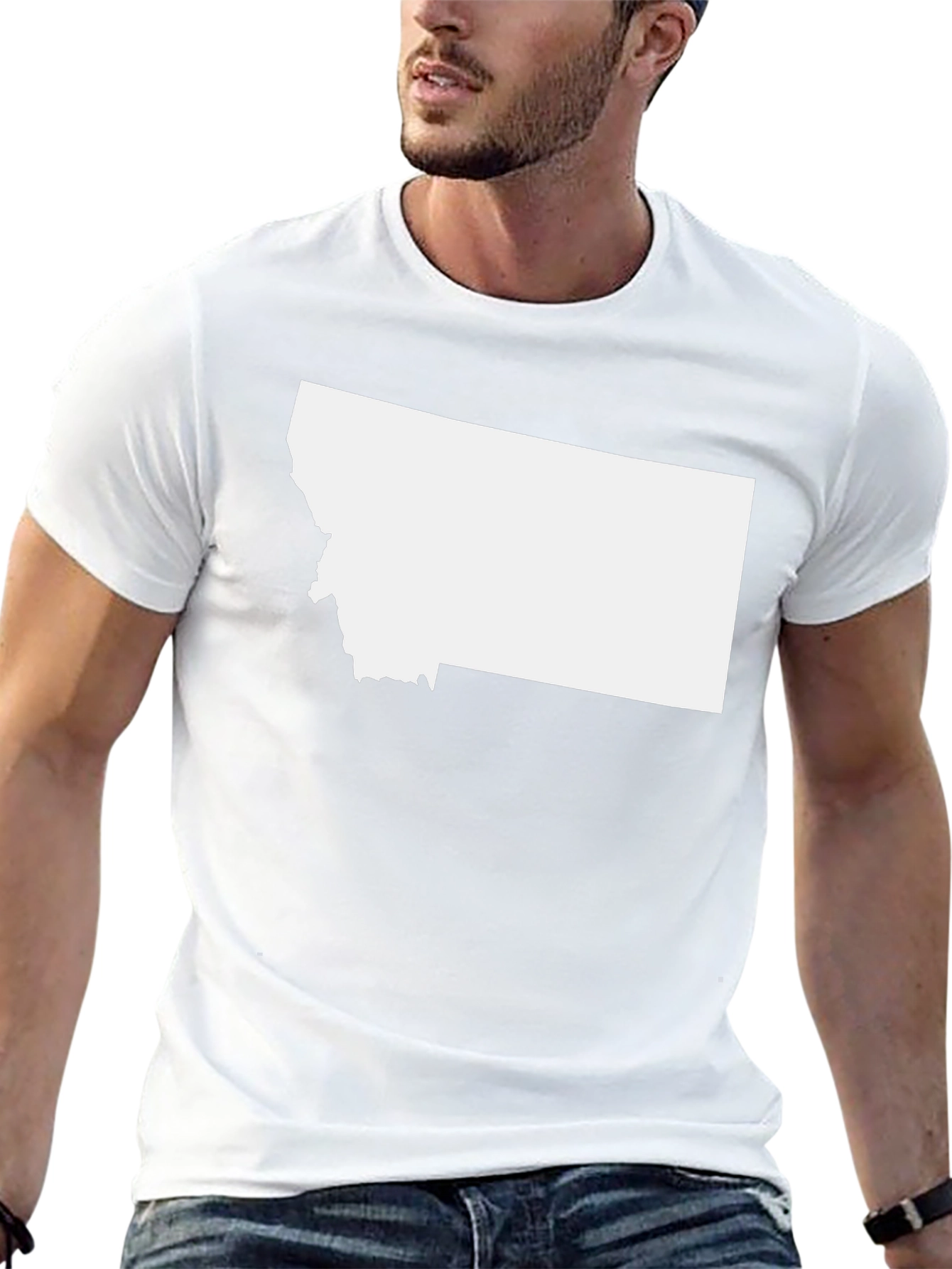 Montana State Outline Black T-Shirt