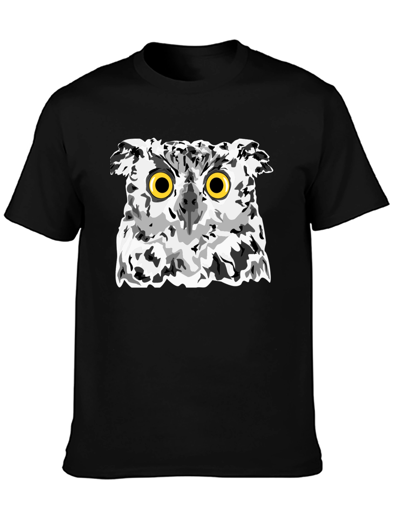 Owl Graphic Print Black T-Shirt