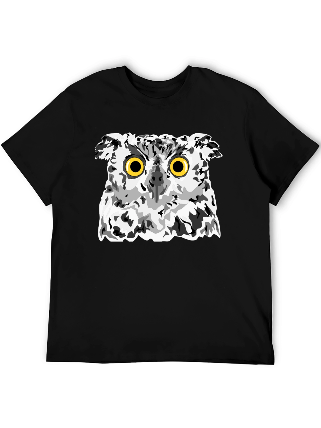 Owl Graphic Print Black T-Shirt