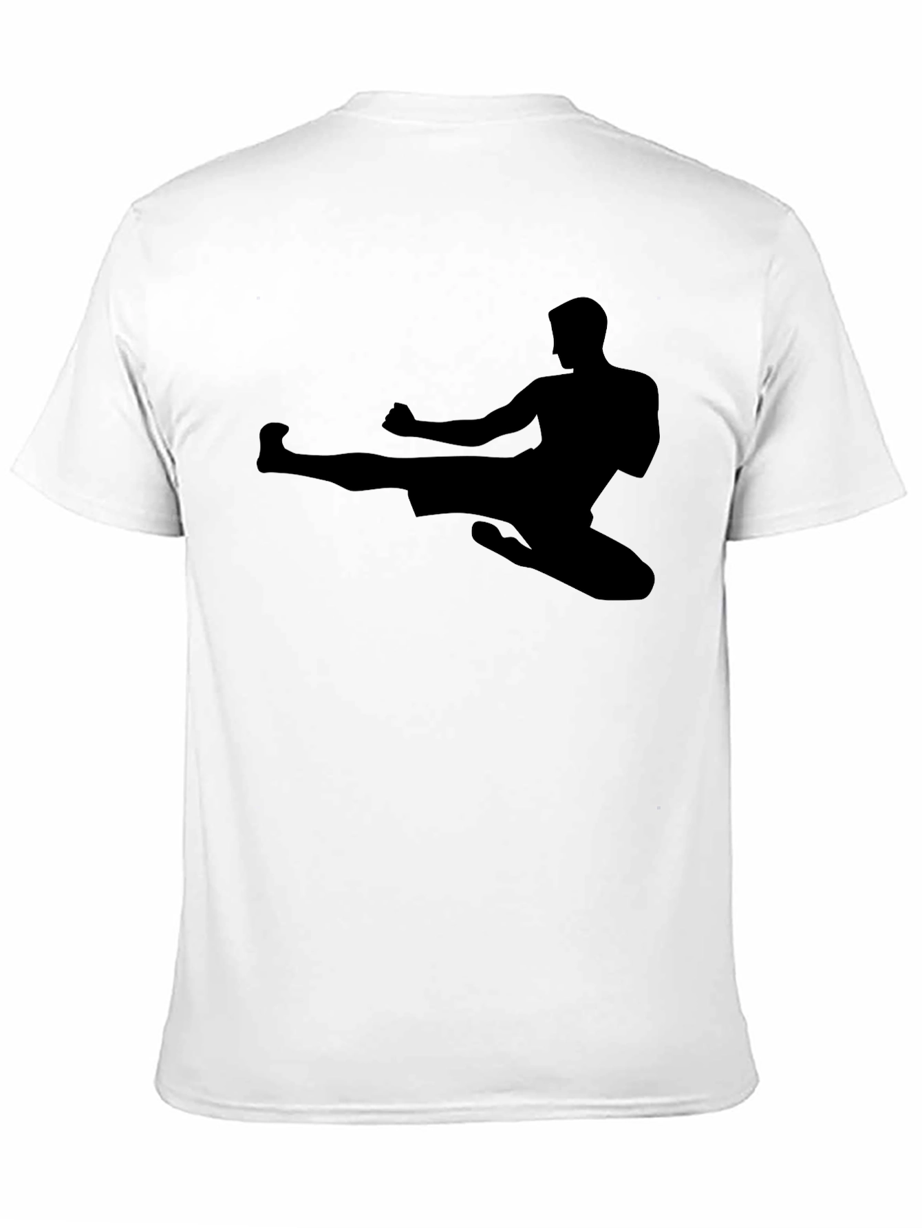 Martial Arts Kick Silhouette Black T-Shirt
