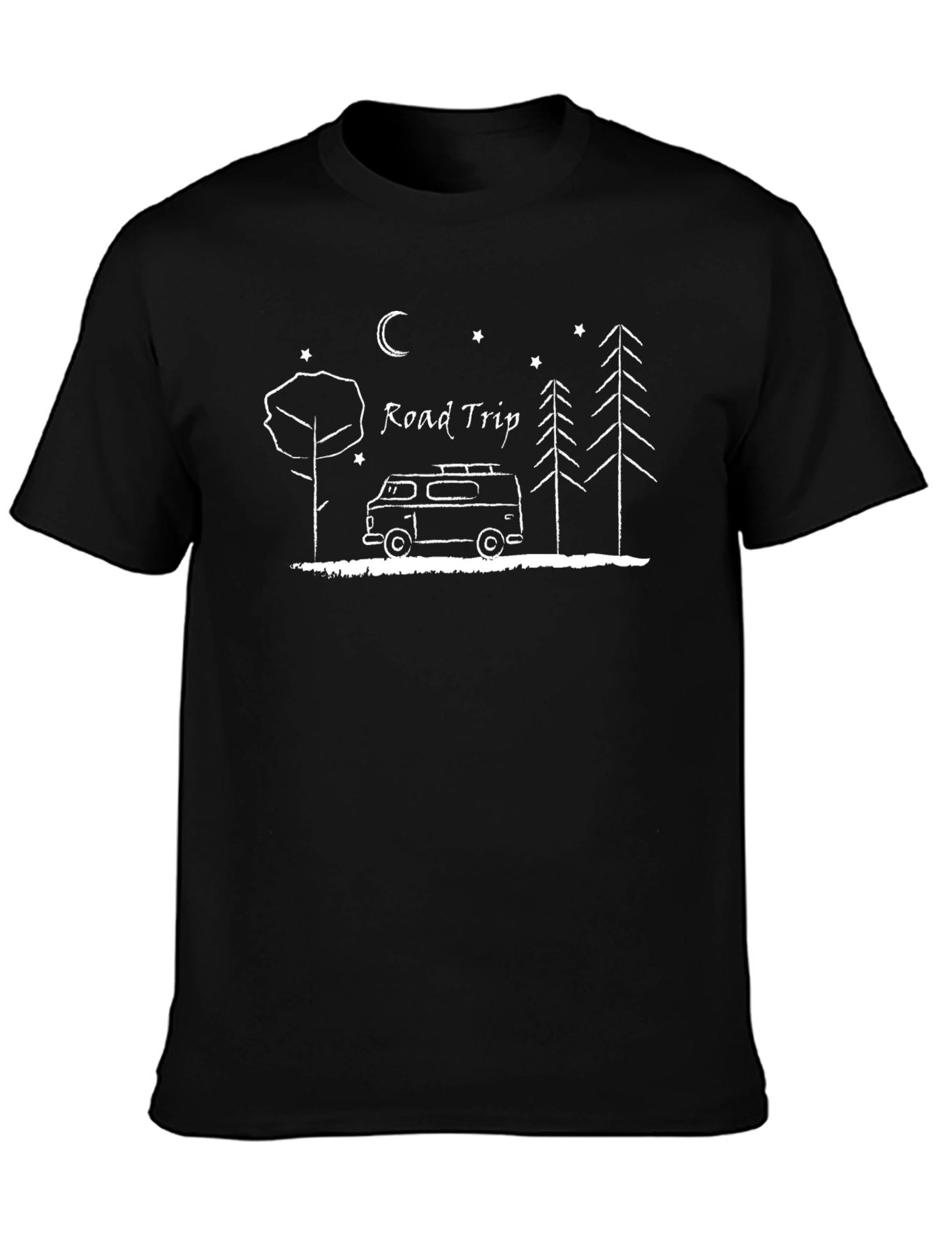 Road Trip Van Graphic Tee - Stylish Black T-Shirt