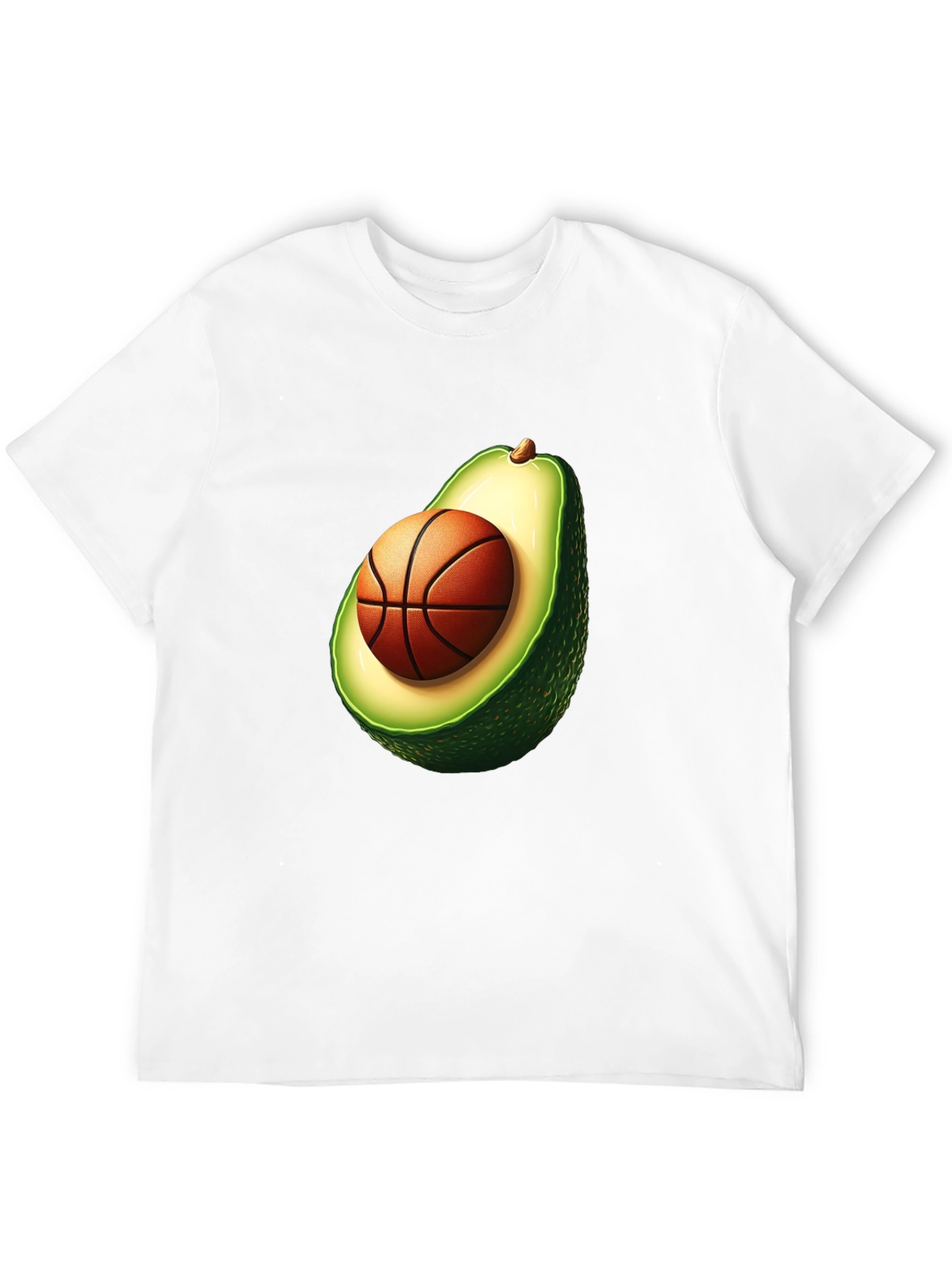Avocado Basketball Graphic Tee - Unique Mens T-Shirt