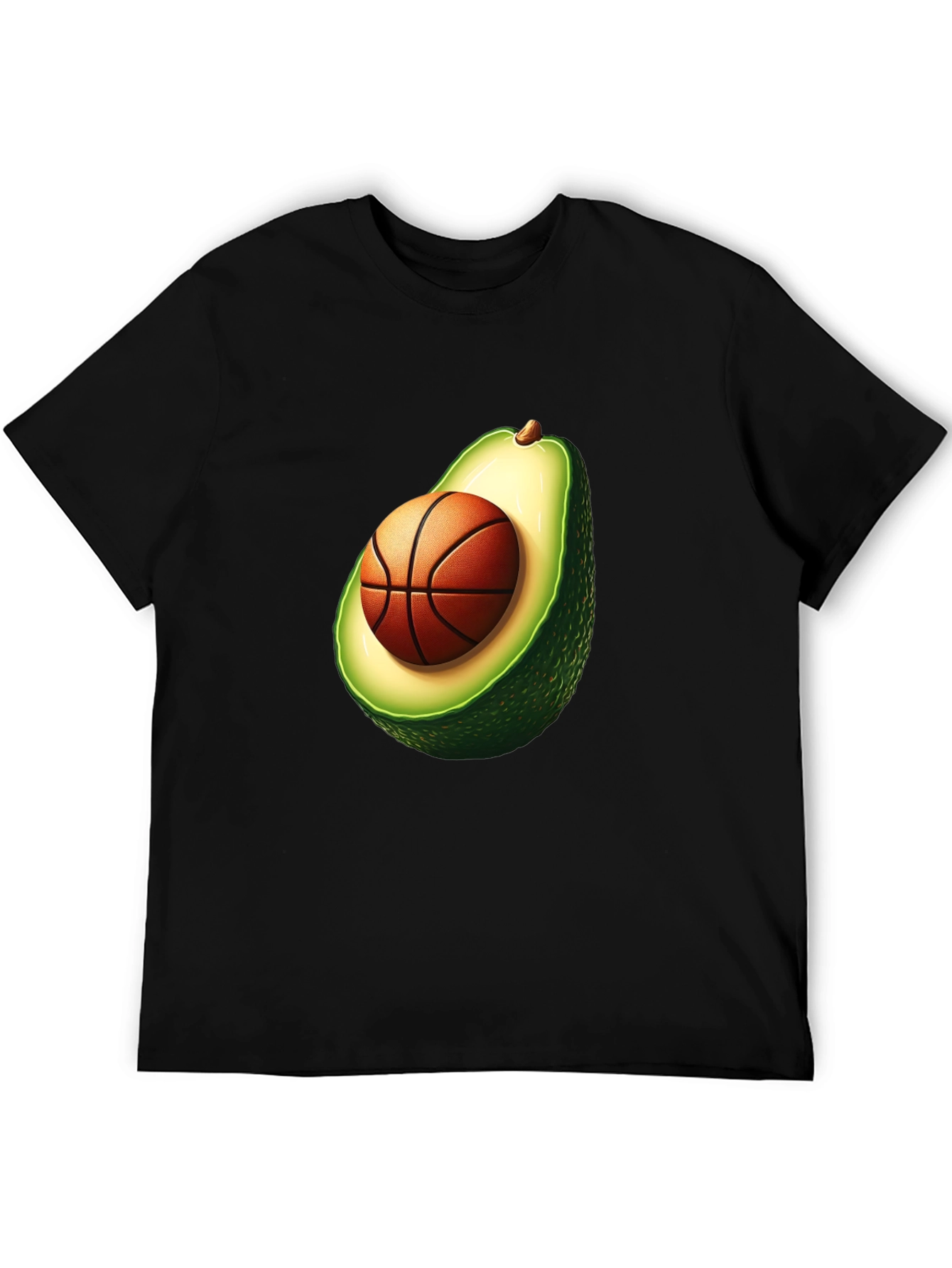 Avocado Basketball Graphic Tee - Unique Mens T-Shirt