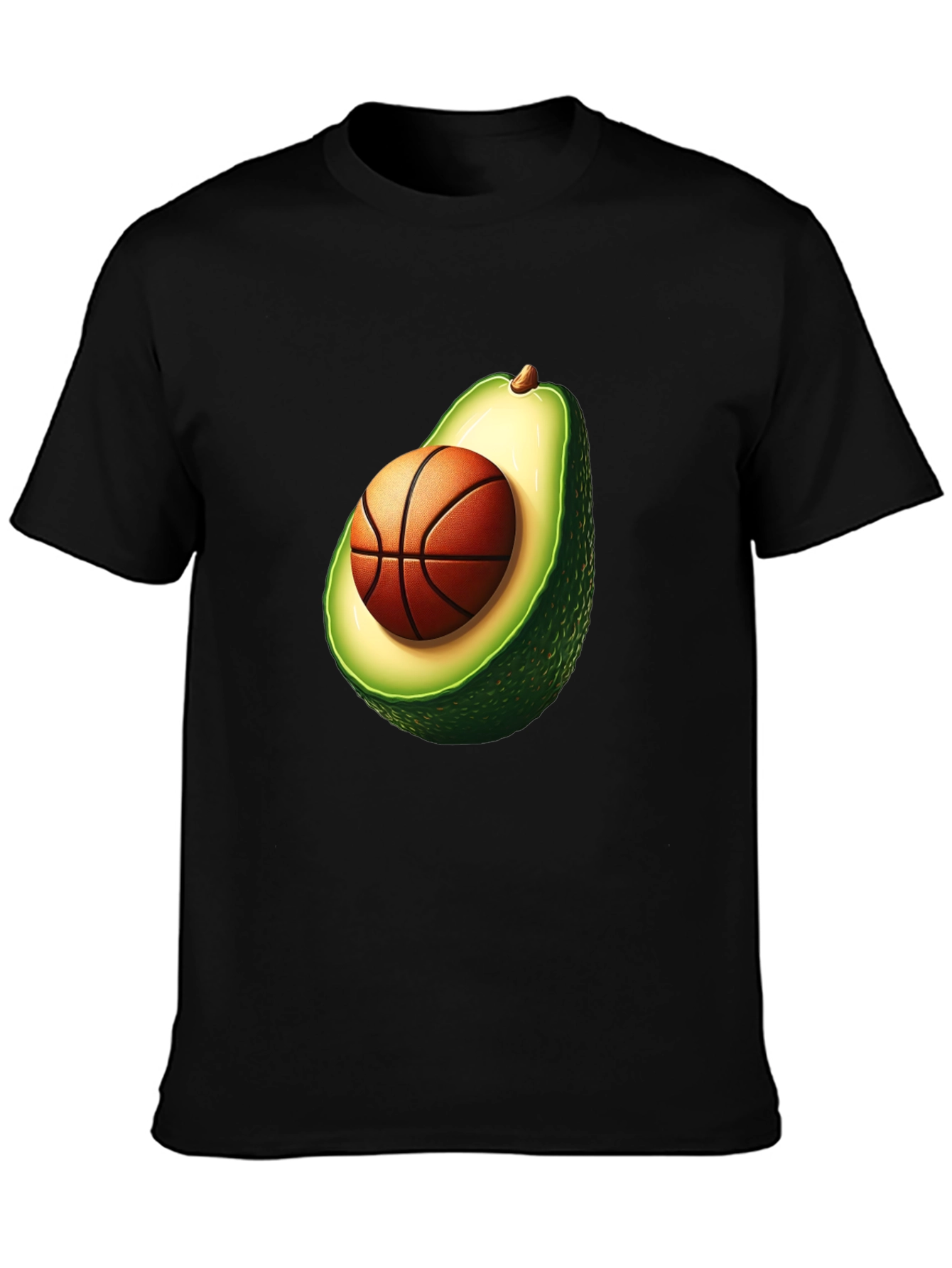 Avocado Basketball Graphic Tee - Unique Mens T-Shirt