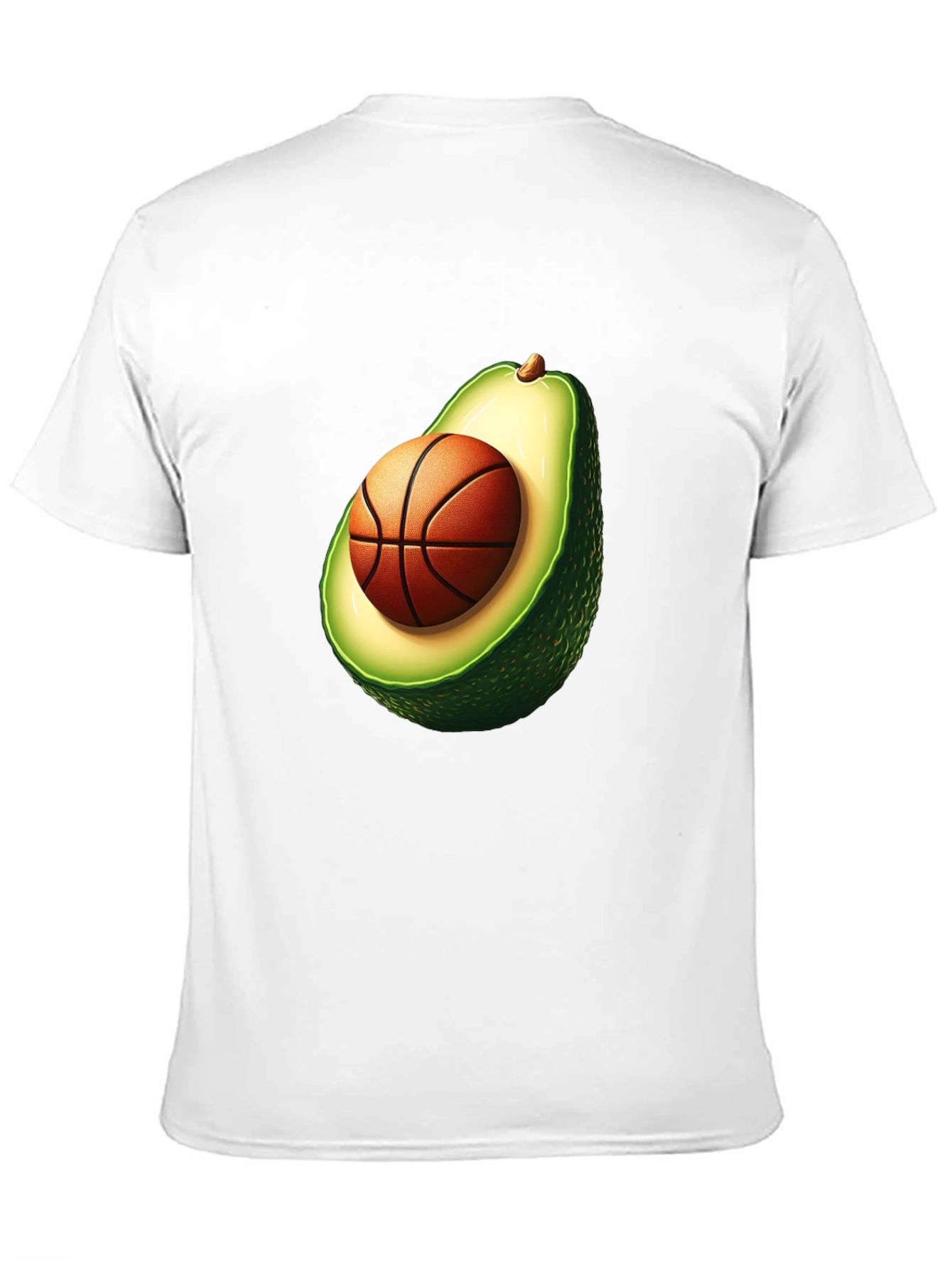 Avocado Basketball Graphic Tee - Unique Mens T-Shirt