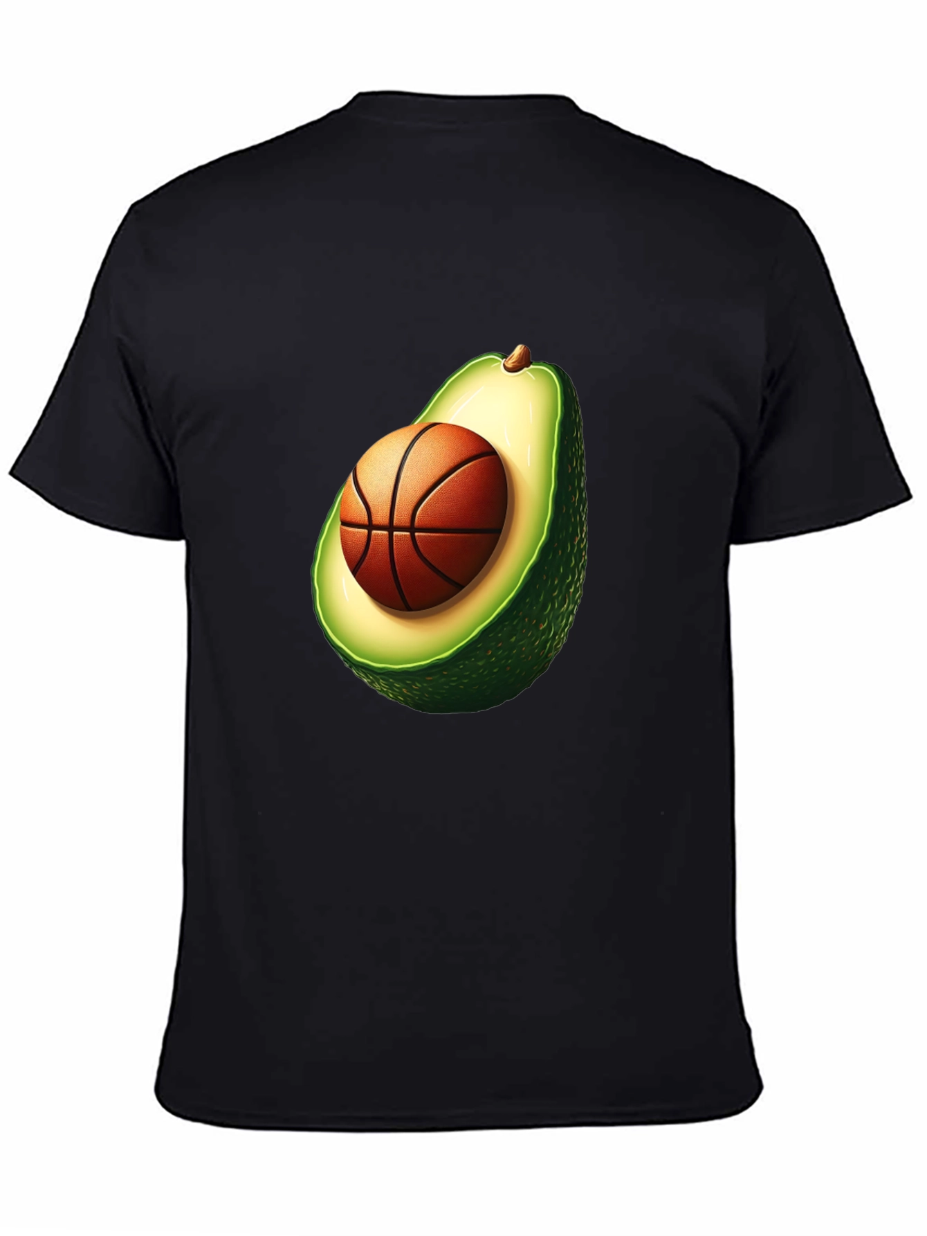 Avocado Basketball Graphic Tee - Unique Mens T-Shirt