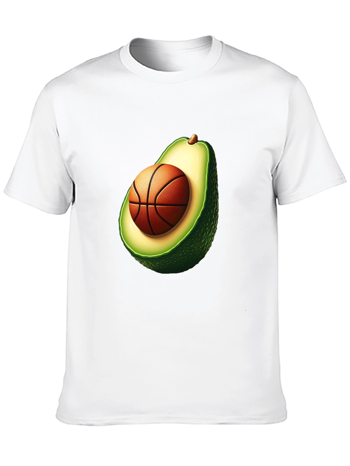 Avocado Basketball Graphic Tee - Unique Mens T-Shirt
