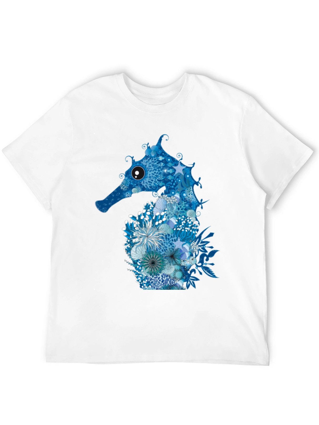 Blue Seahorse Graphic Tee - Unique Ocean Design