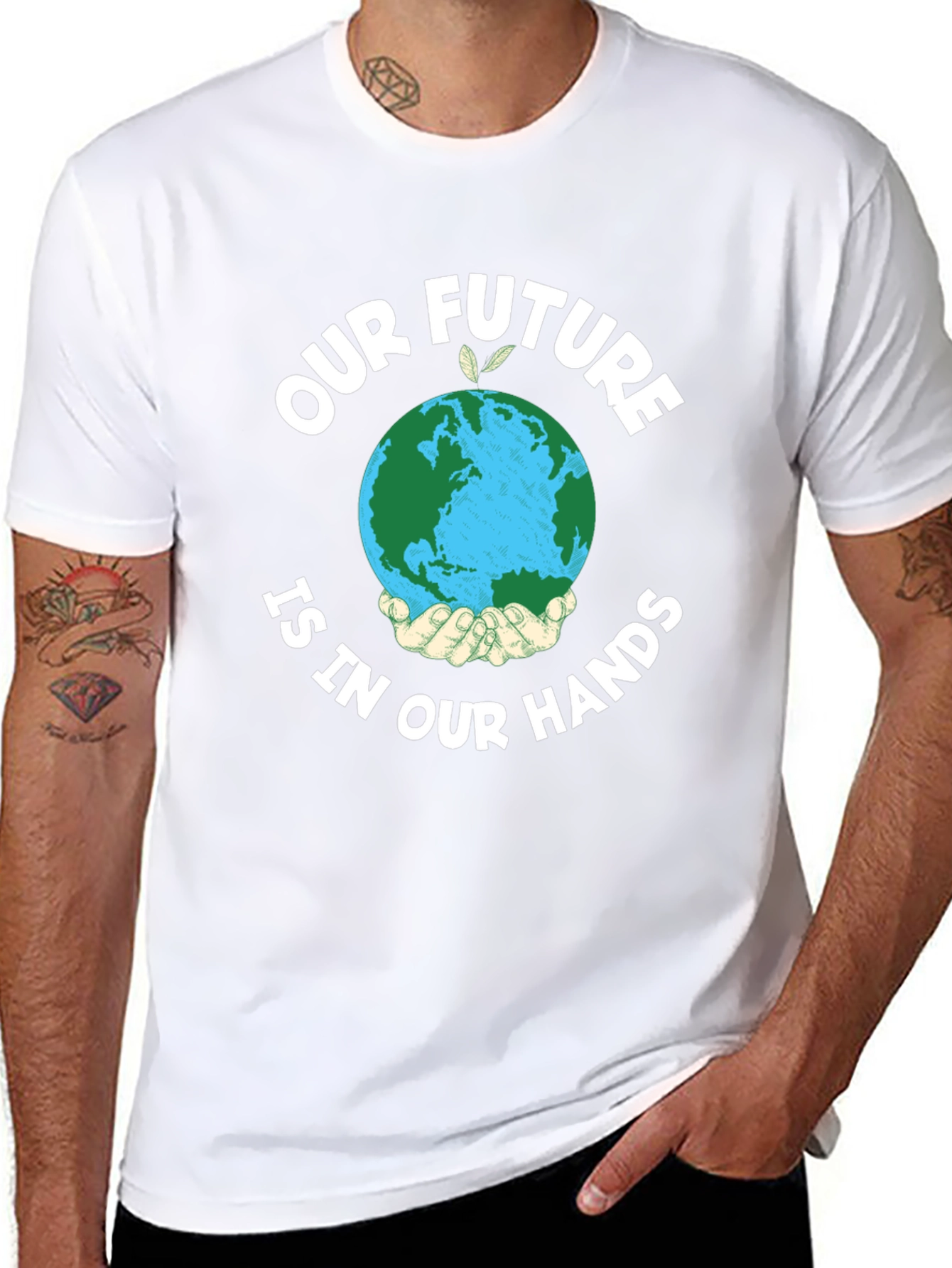 Eco-Friendly Earth in Our Hands Graphic T-Shirt