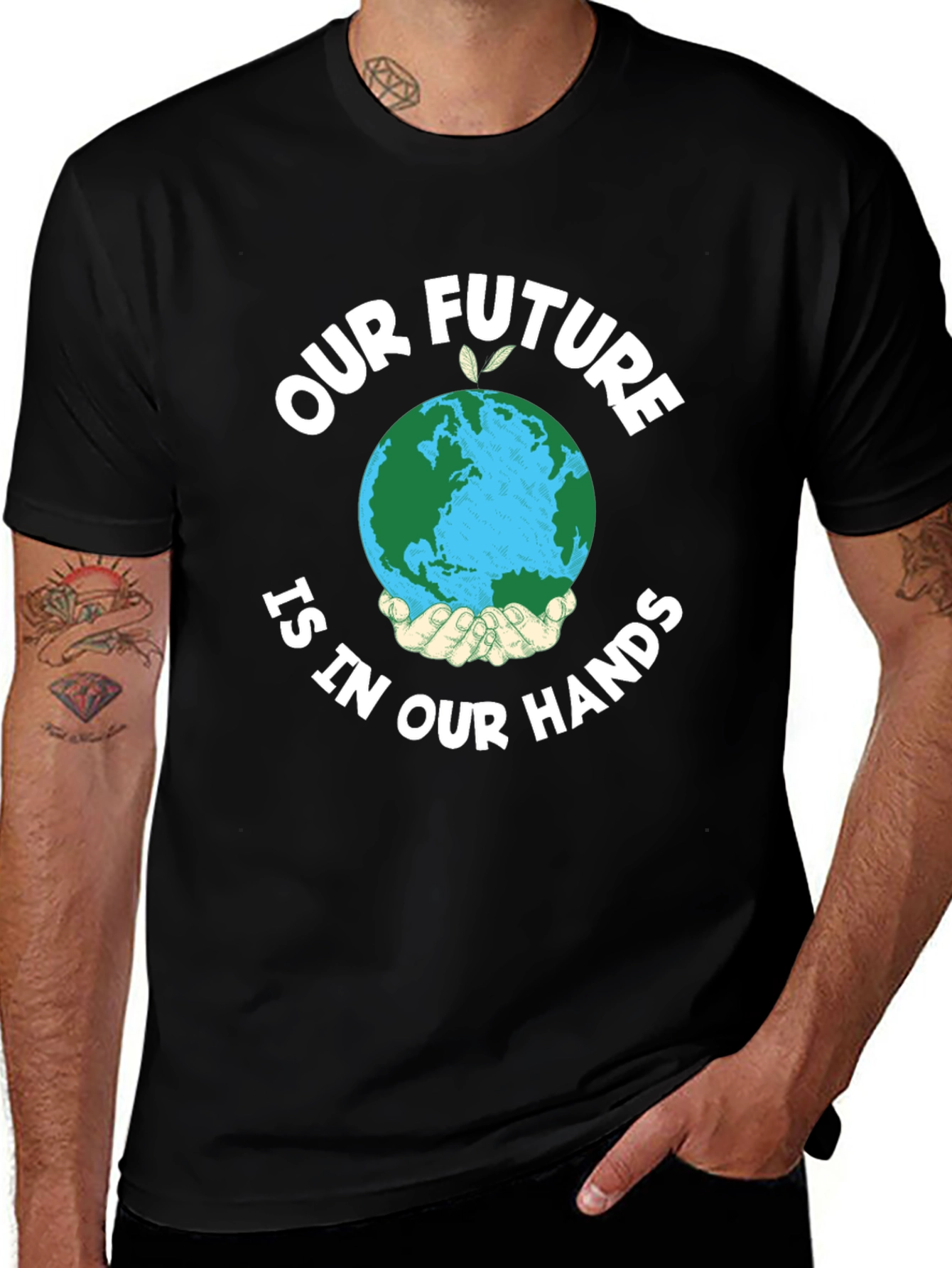 Eco-Friendly Earth in Our Hands Graphic T-Shirt