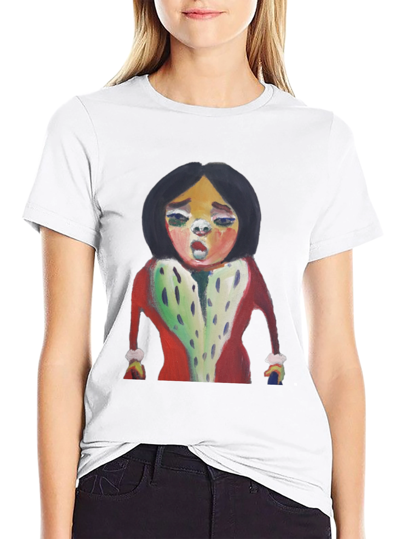 Unique Cartoon Graphic Tee - Black Cotton Casual Shirt