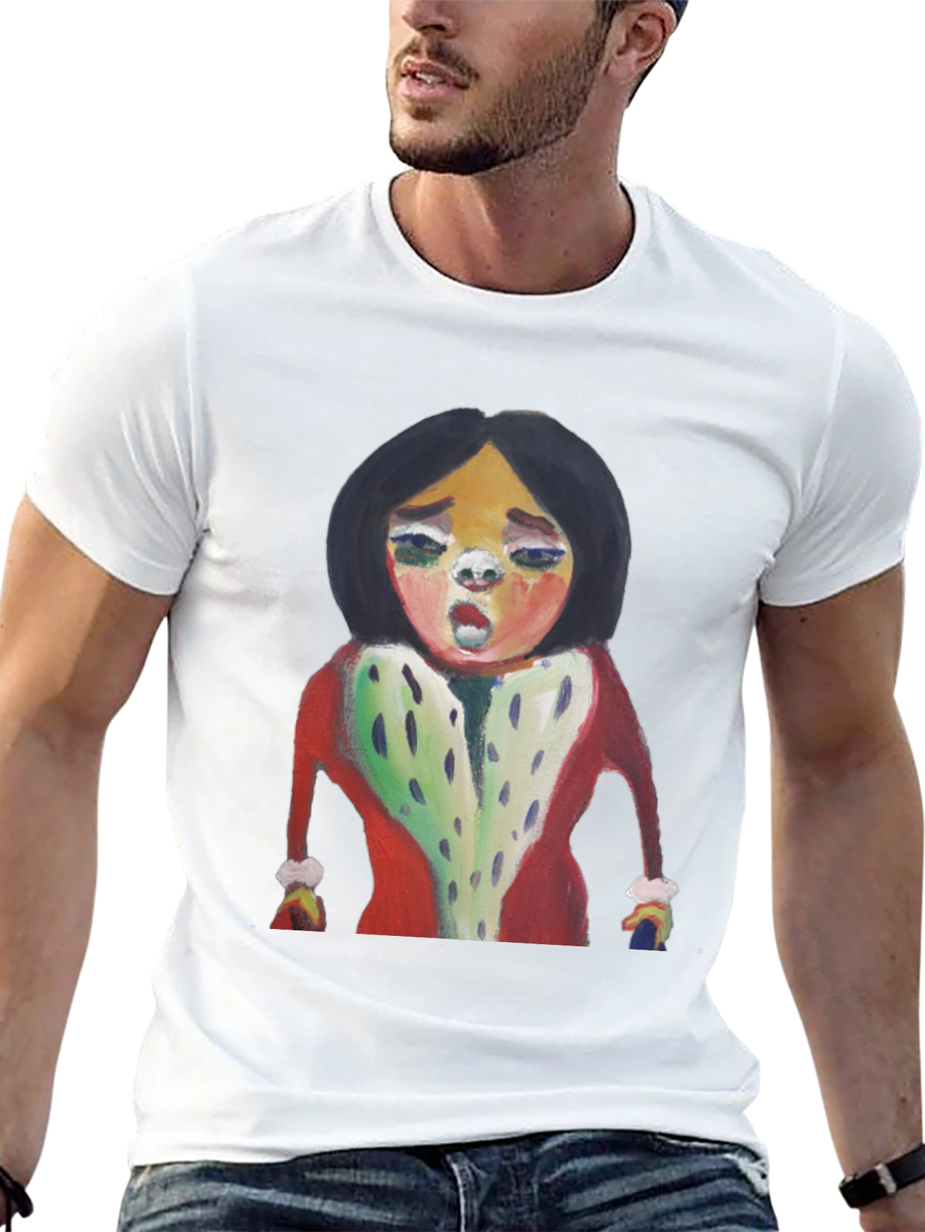 Unique Cartoon Graphic Tee - Black Cotton Casual Shirt
