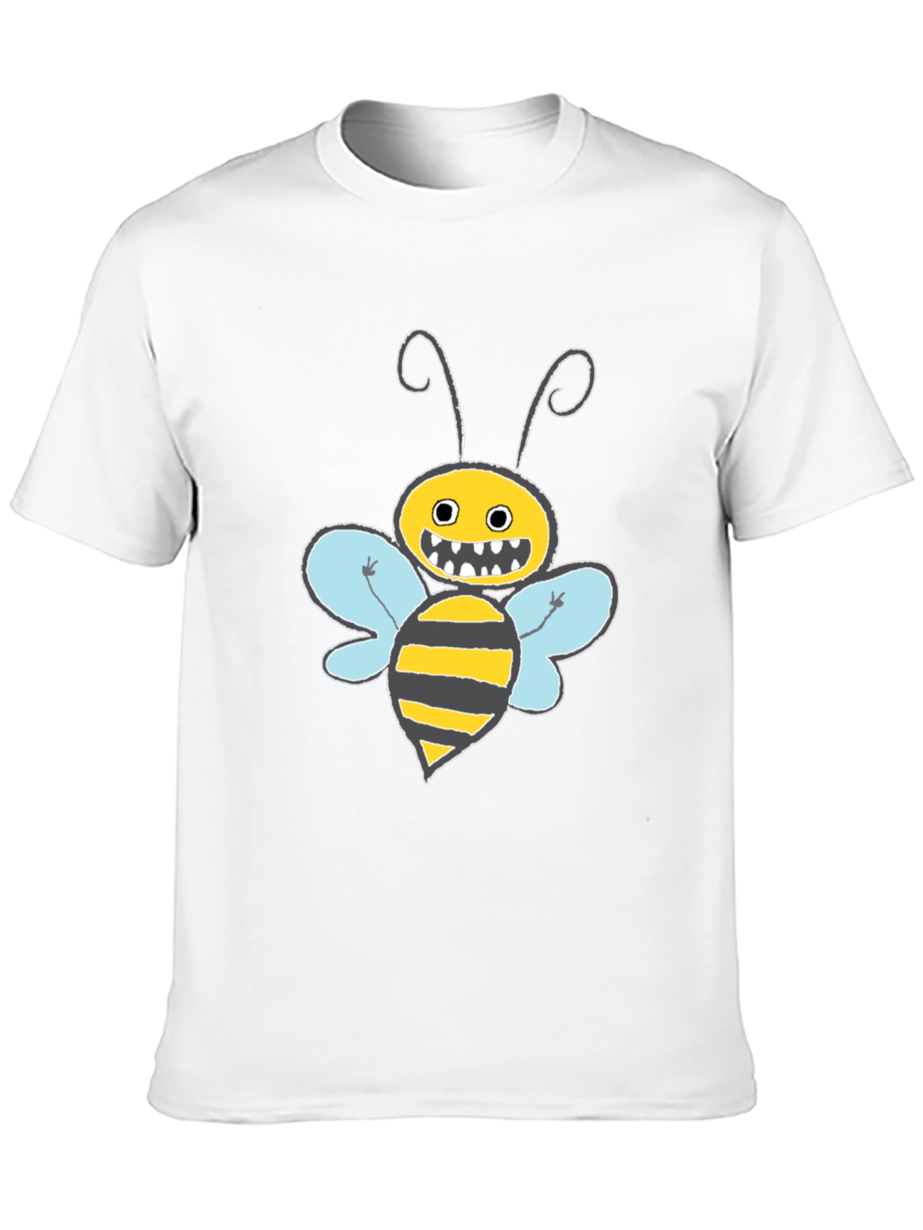 Funny Bee Graphic T-Shirt - Black Crew Neck Tee