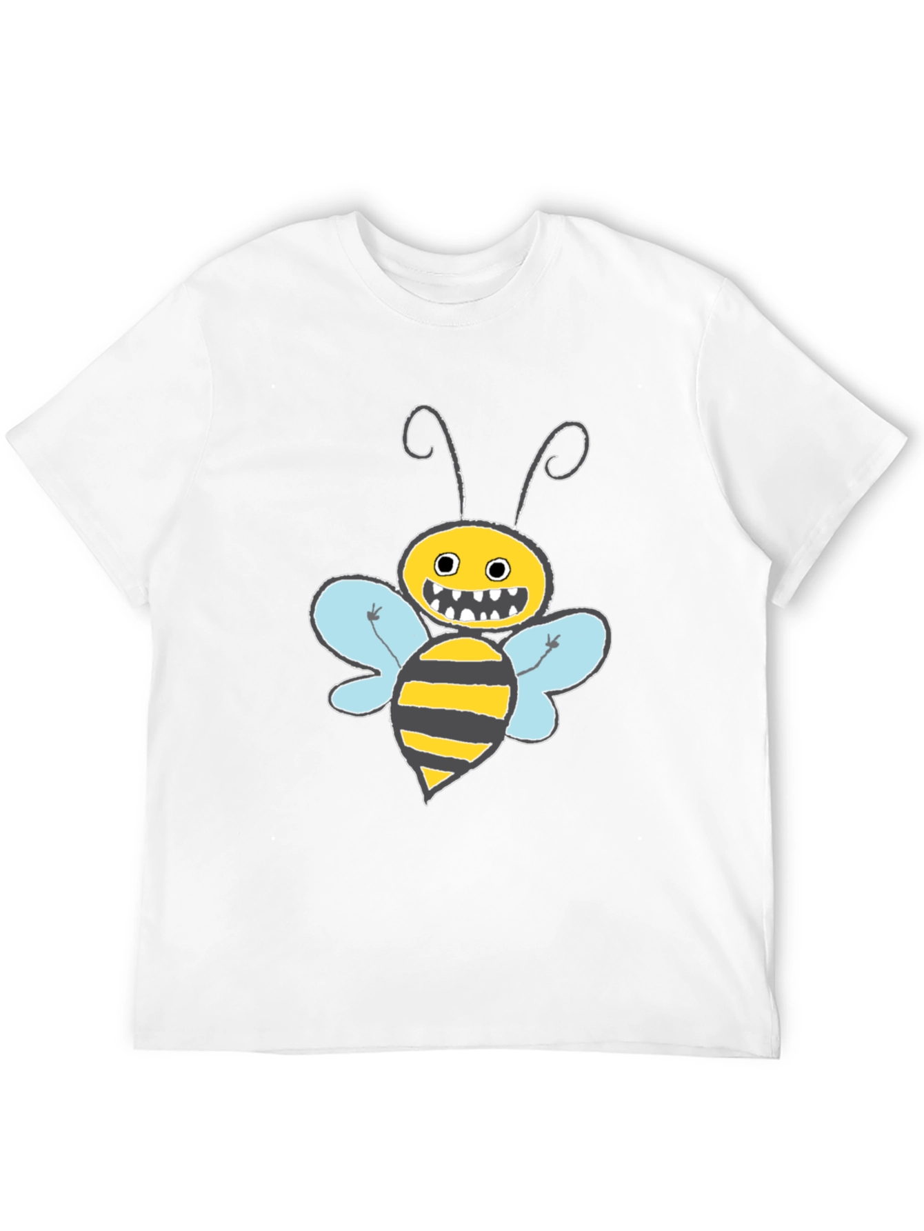 Funny Bee Graphic T-Shirt - Black Crew Neck Tee