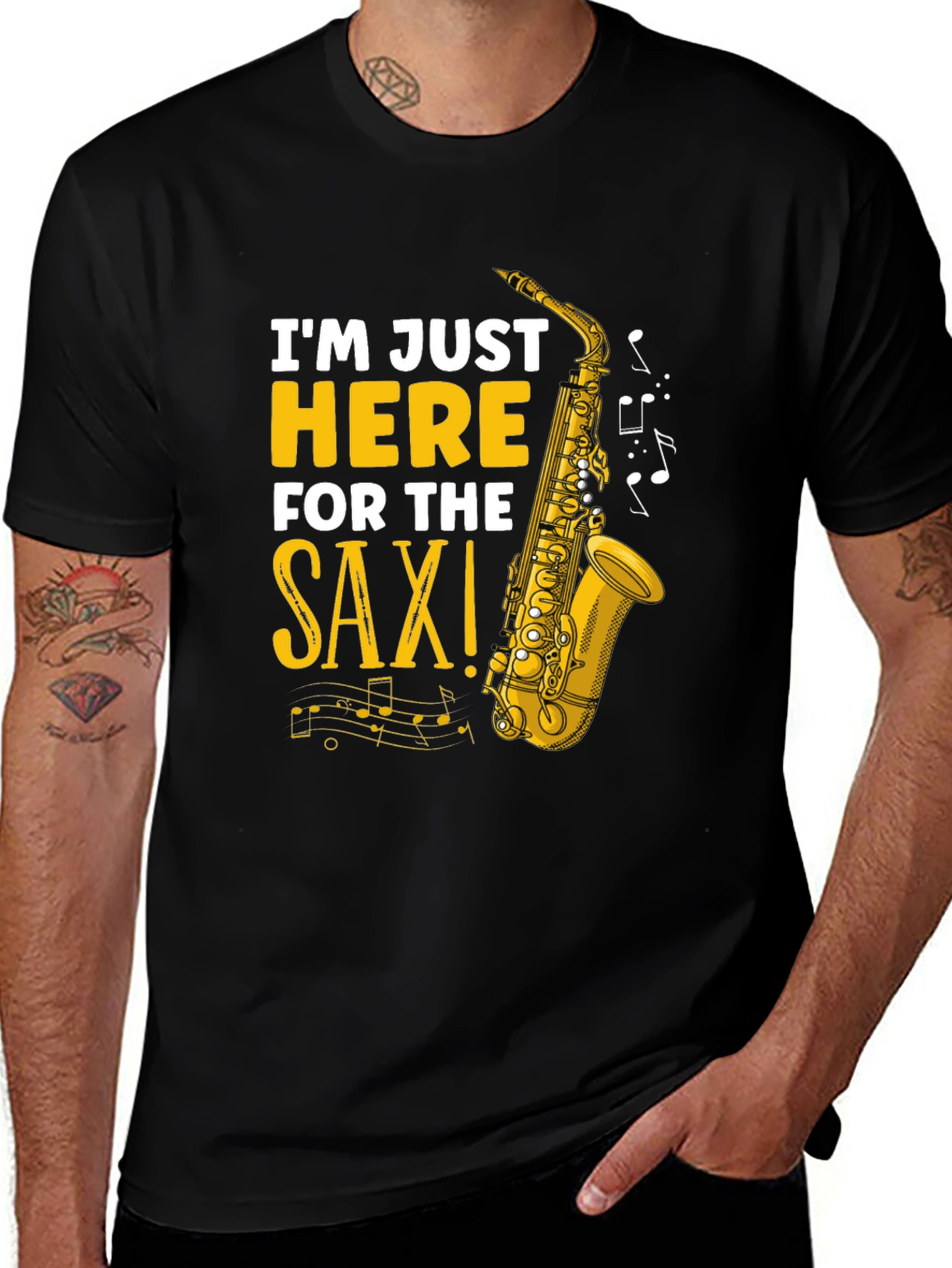Saxophone Graphic T-Shirt - Music Lover Tee
