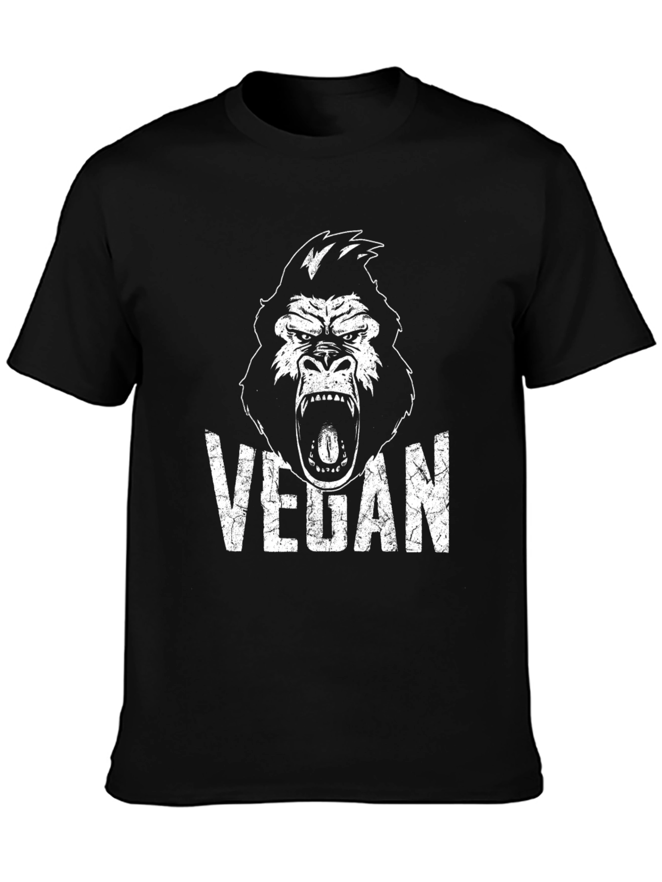 Vegan Gorilla T-Shirt - Black Graphic Tee
