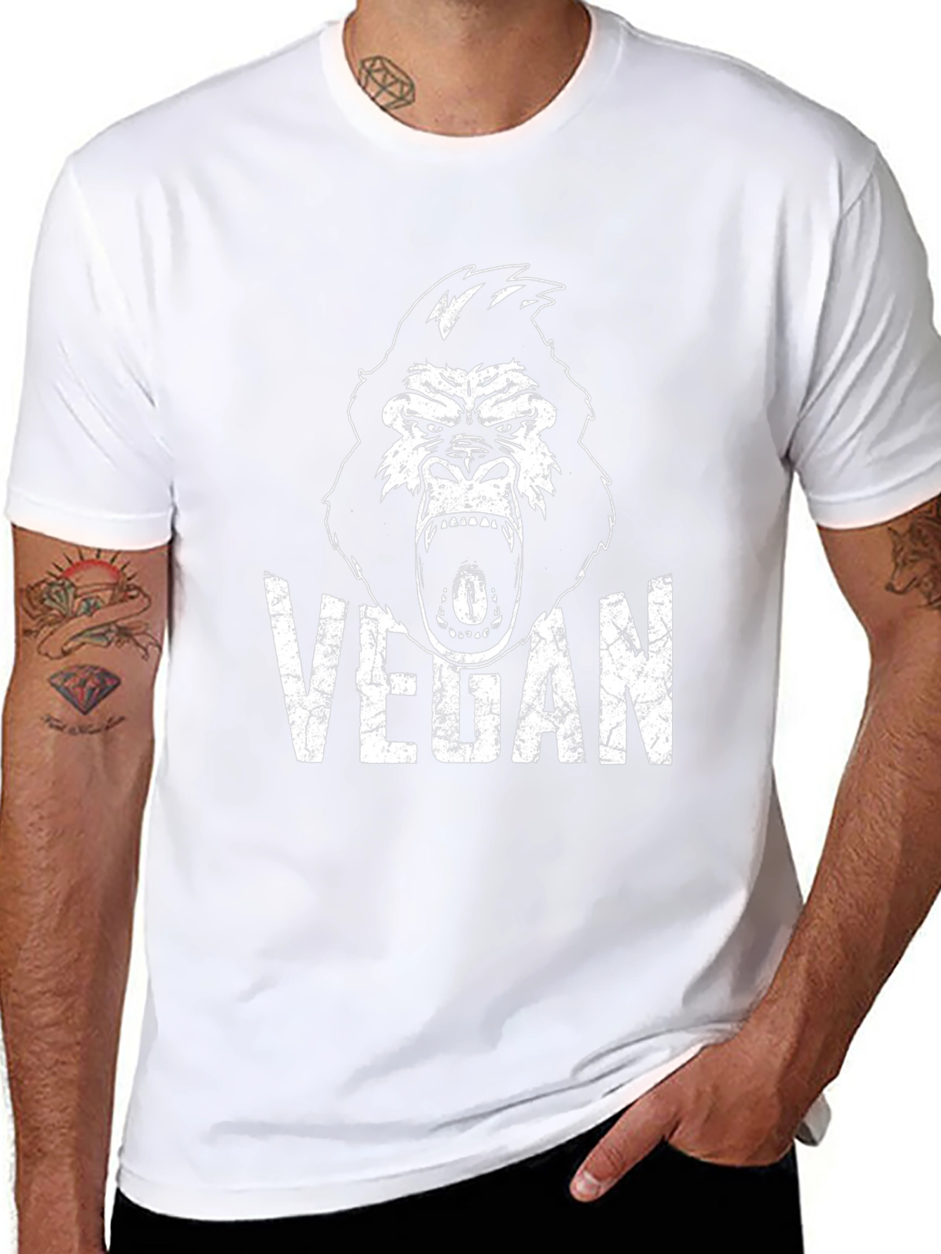 Vegan Gorilla T-Shirt - Black Graphic Tee