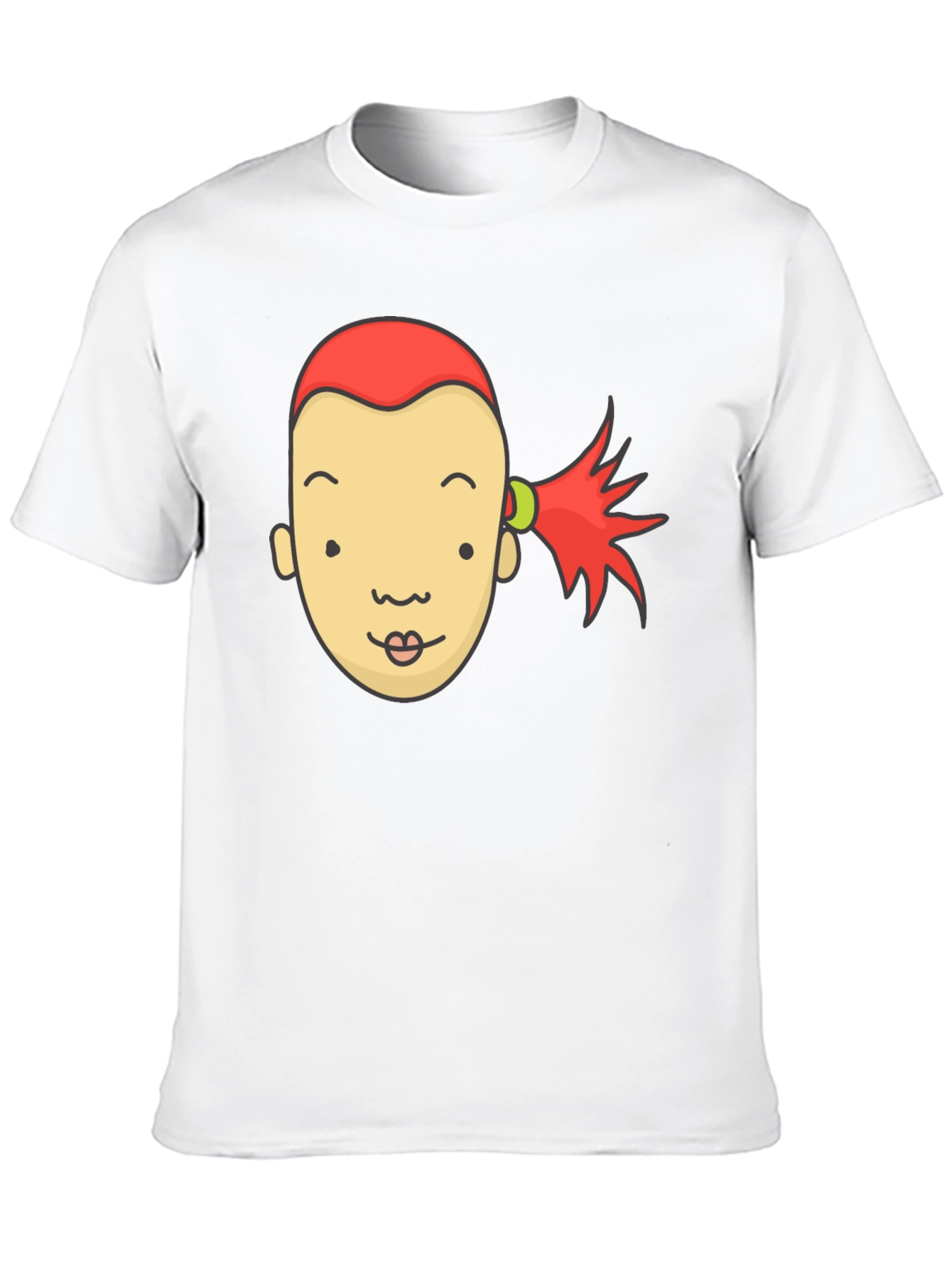 Cartoon Face Graphic Tee - Black Unisex T-Shirt