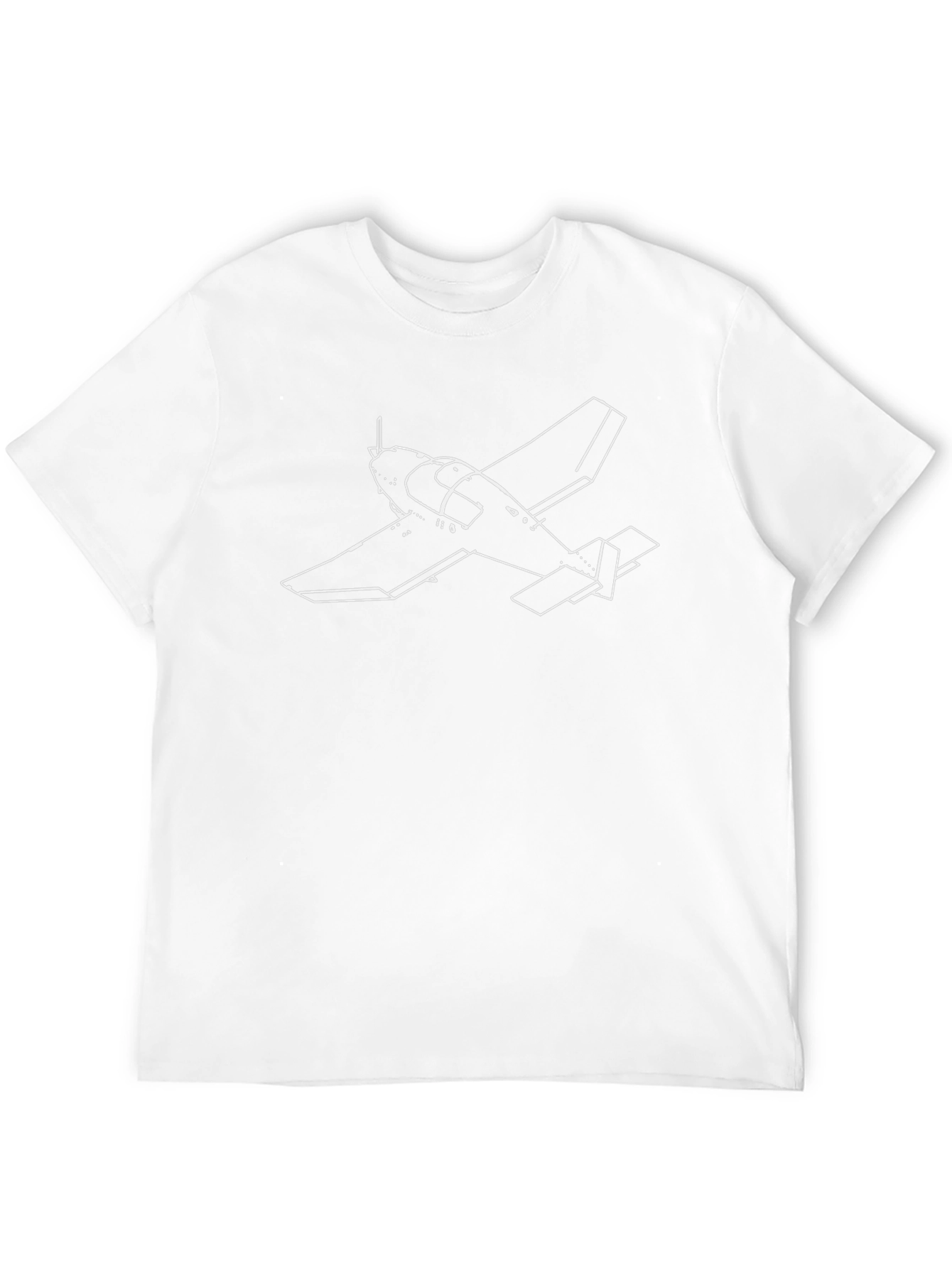 Pilot Plane Outline Graphic T-Shirt - Black