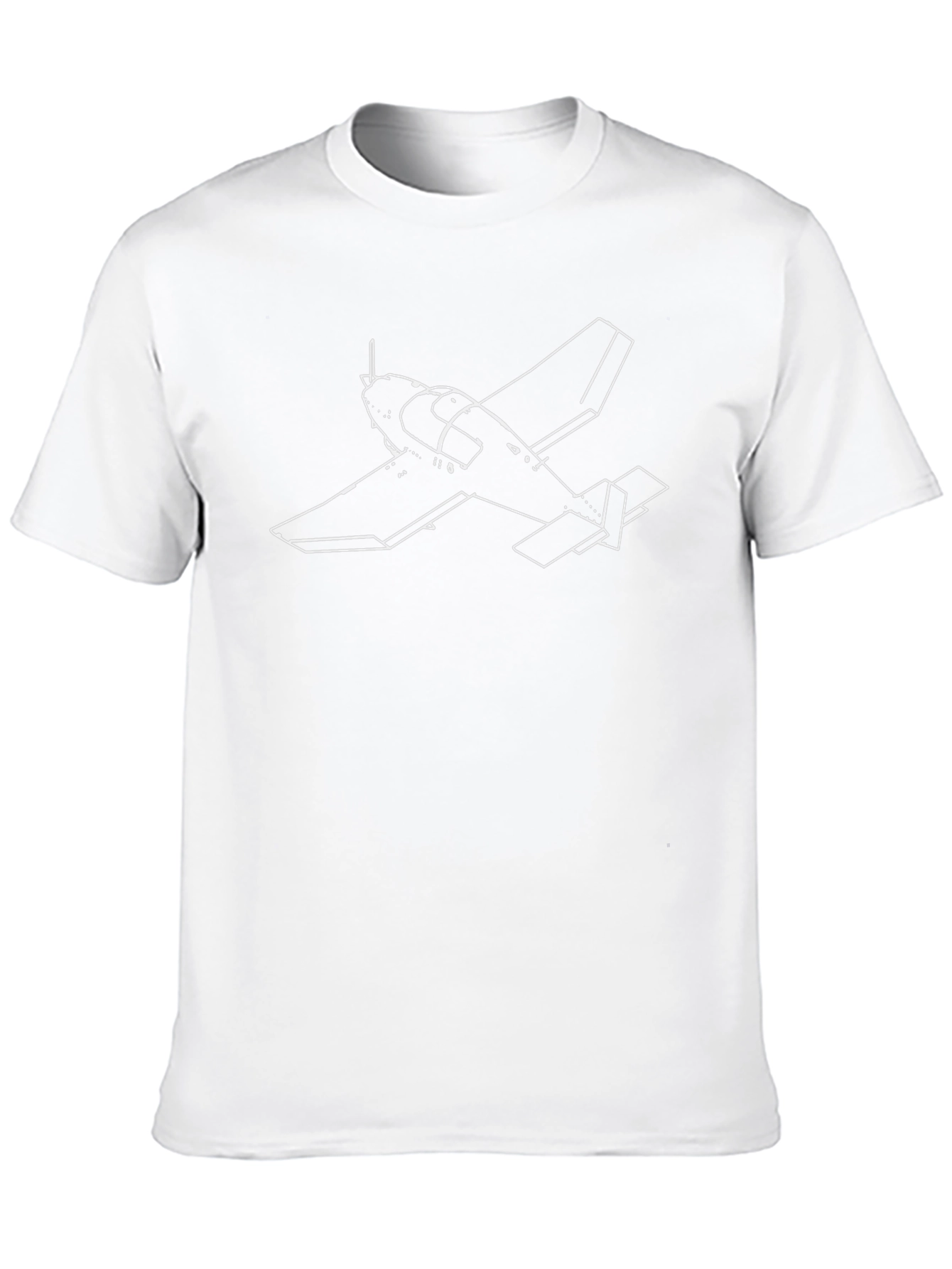 Pilot Plane Outline Graphic T-Shirt - Black