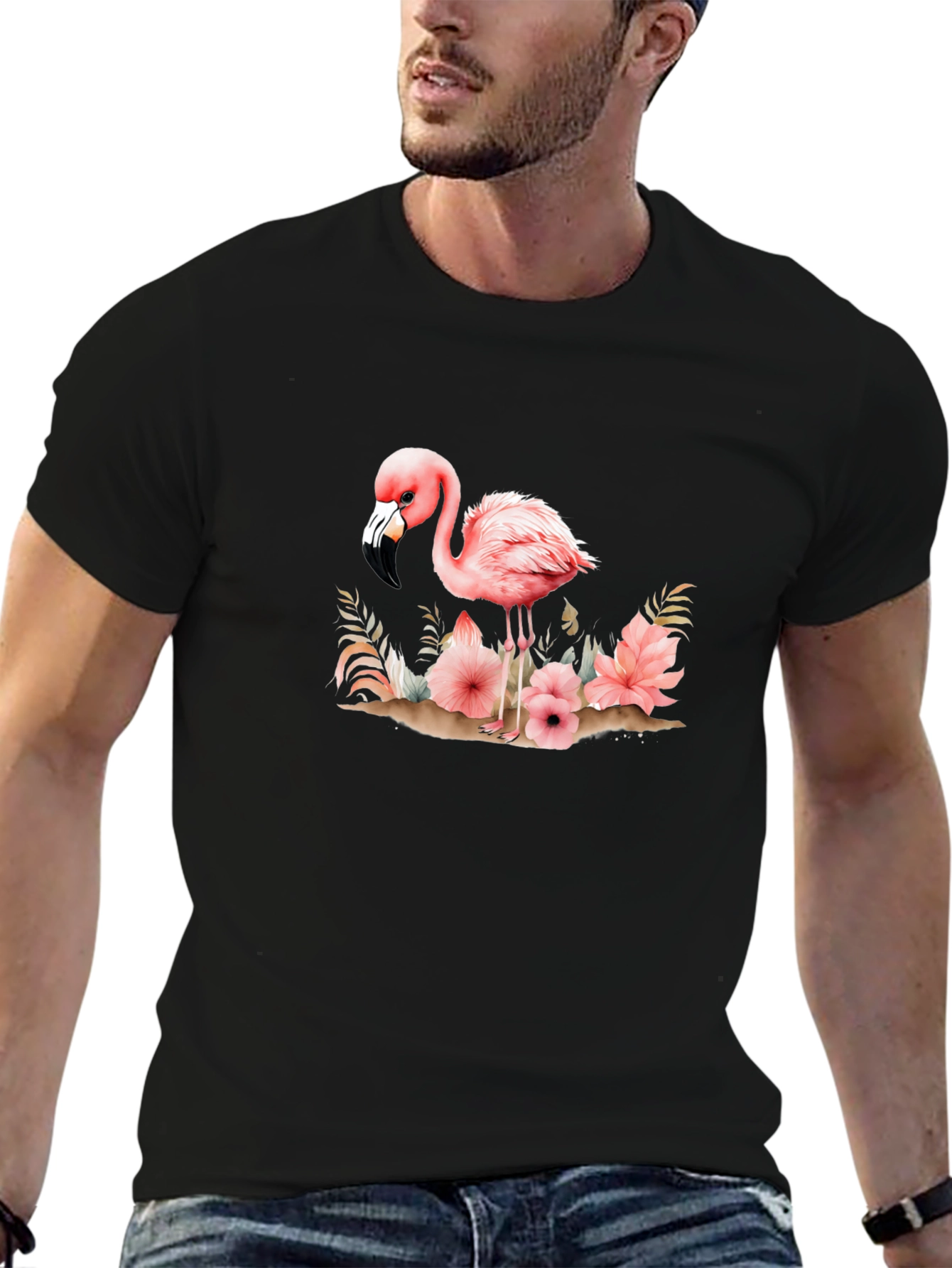 Flamingo Floral Graphic Tee - Unique & Stylish