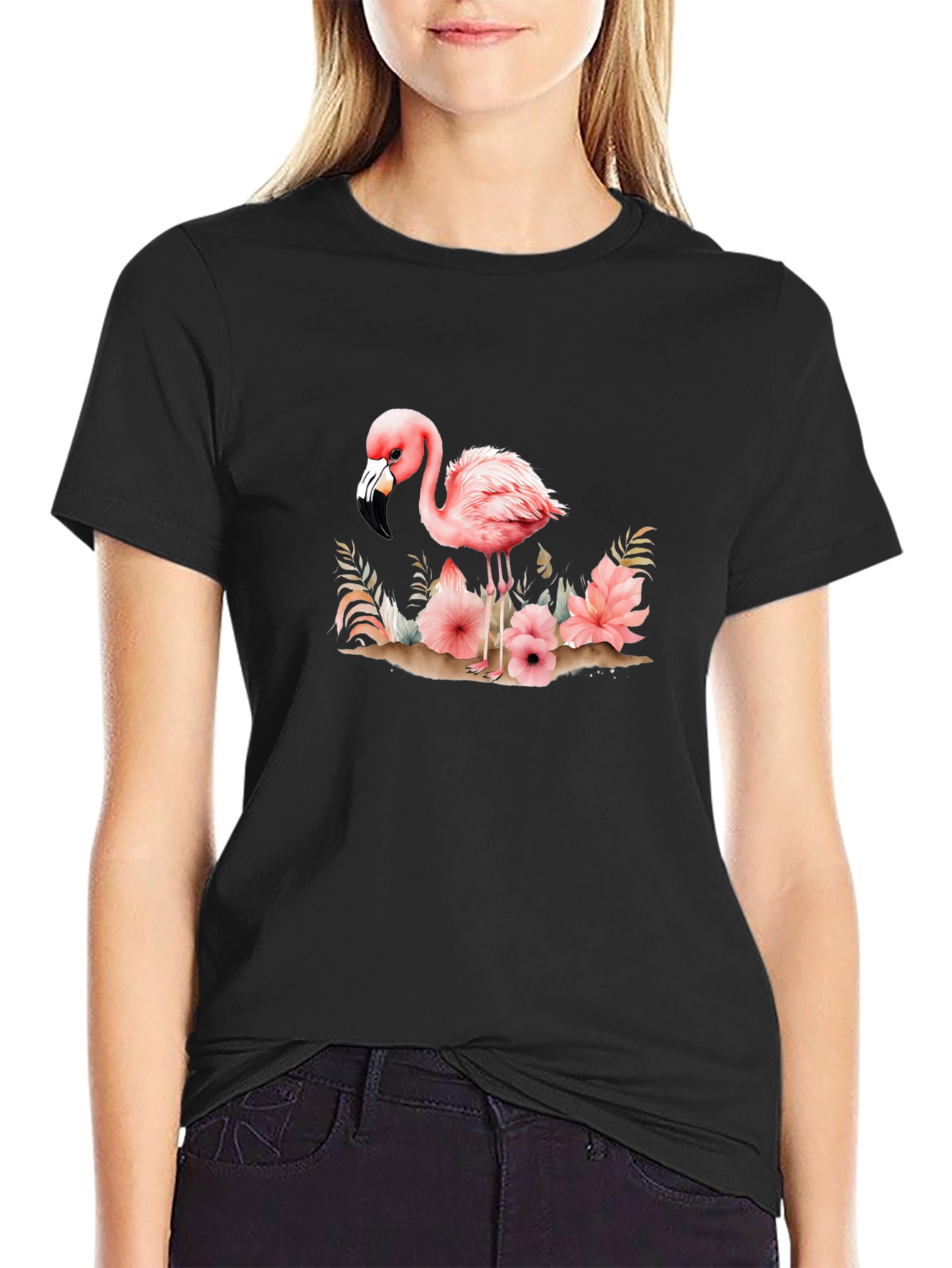 Flamingo Floral Graphic Tee - Unique & Stylish