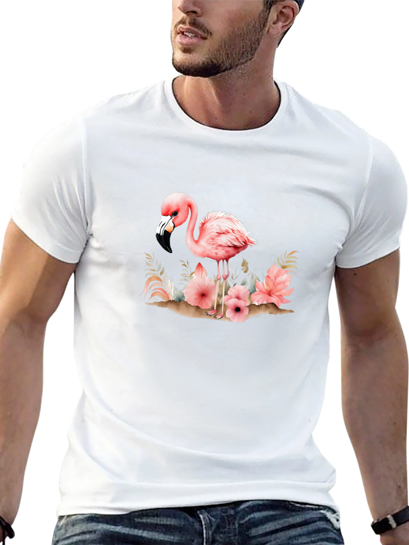 Flamingo Floral Graphic Tee - Unique & Stylish