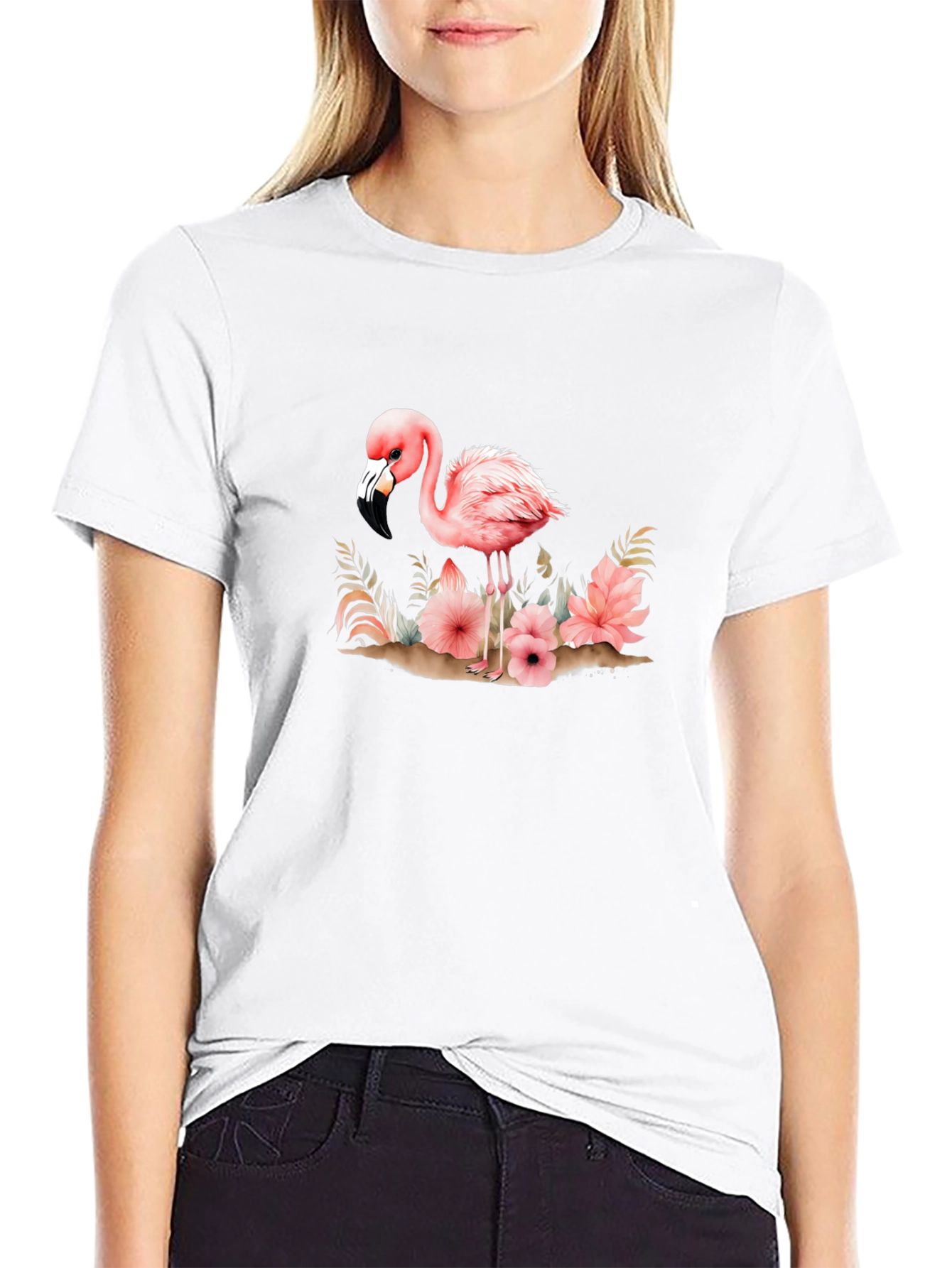 Flamingo Floral Graphic Tee - Unique & Stylish